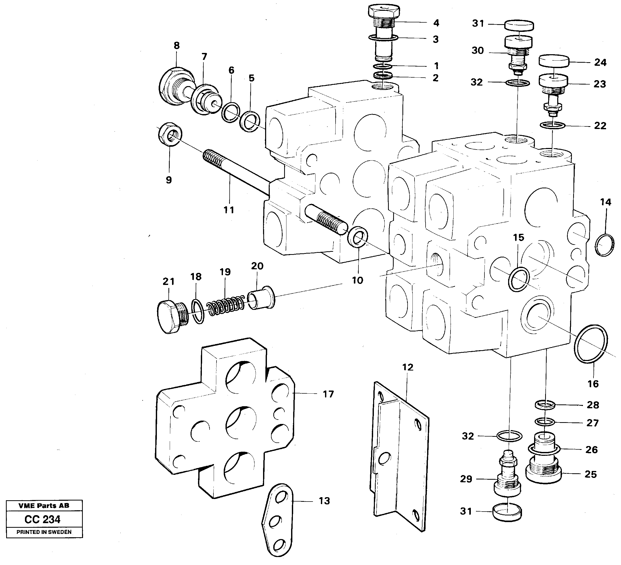 Схема запчастей Volvo EL70C - 64432 Loader unit valve EL70C VOLVO BM VOLVO BM EL70C