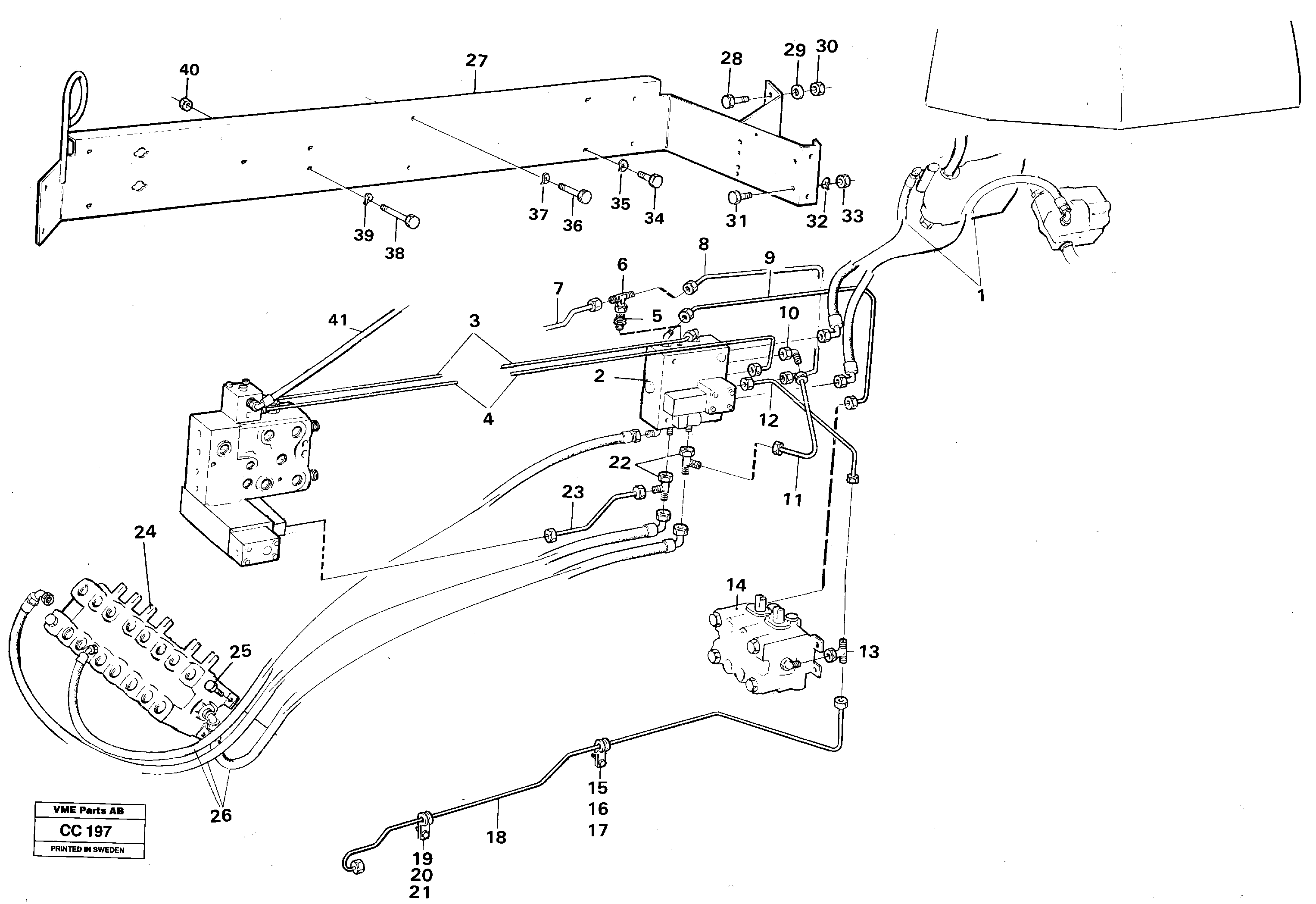 Схема запчастей Volvo EL70C - 34439 Hydraulic and servo system. Feed system EL70C VOLVO BM VOLVO BM EL70C