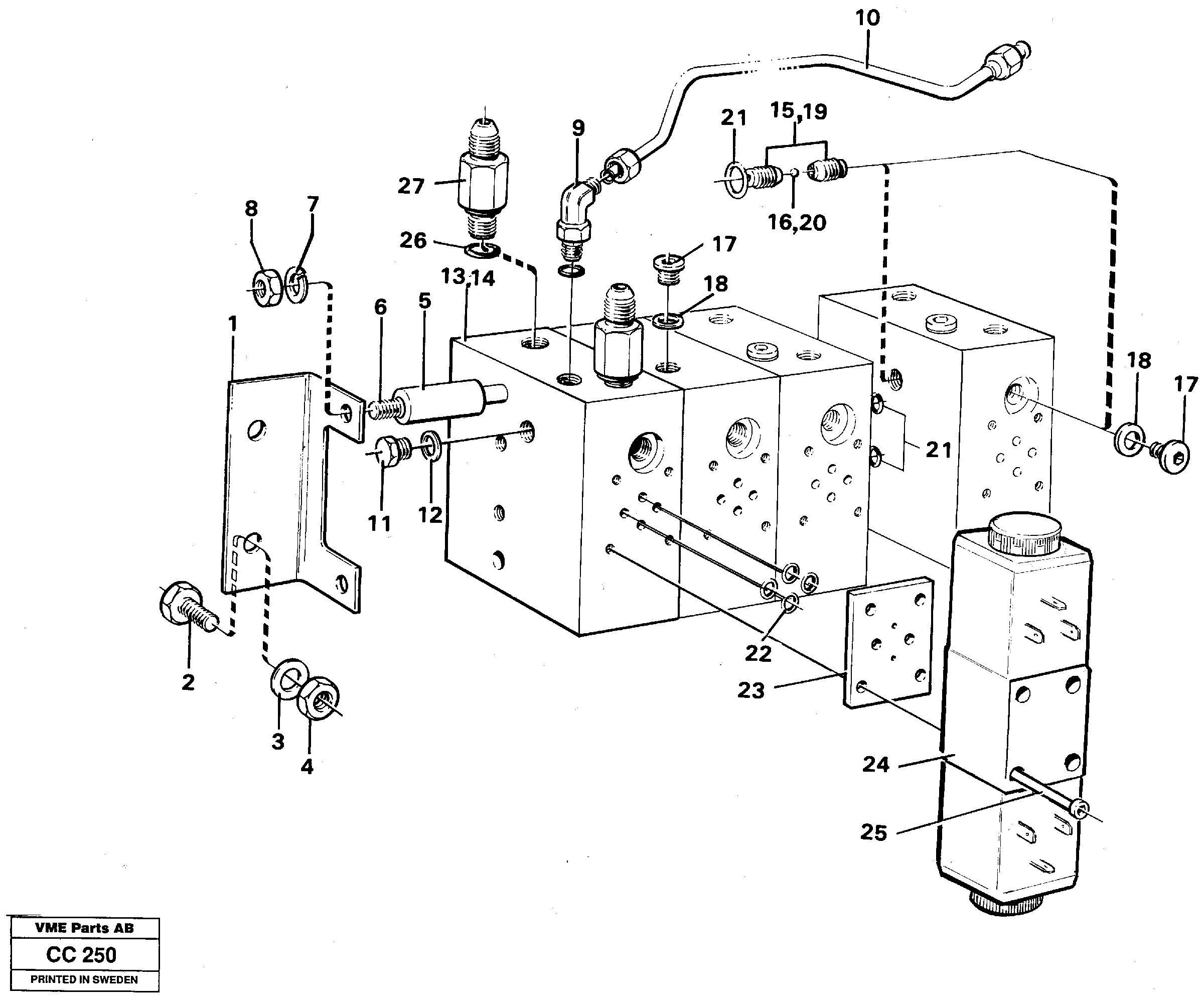 Схема запчастей Volvo EL70C - 17006 Valve and solenoid for extra functions EL70C VOLVO BM VOLVO BM EL70C