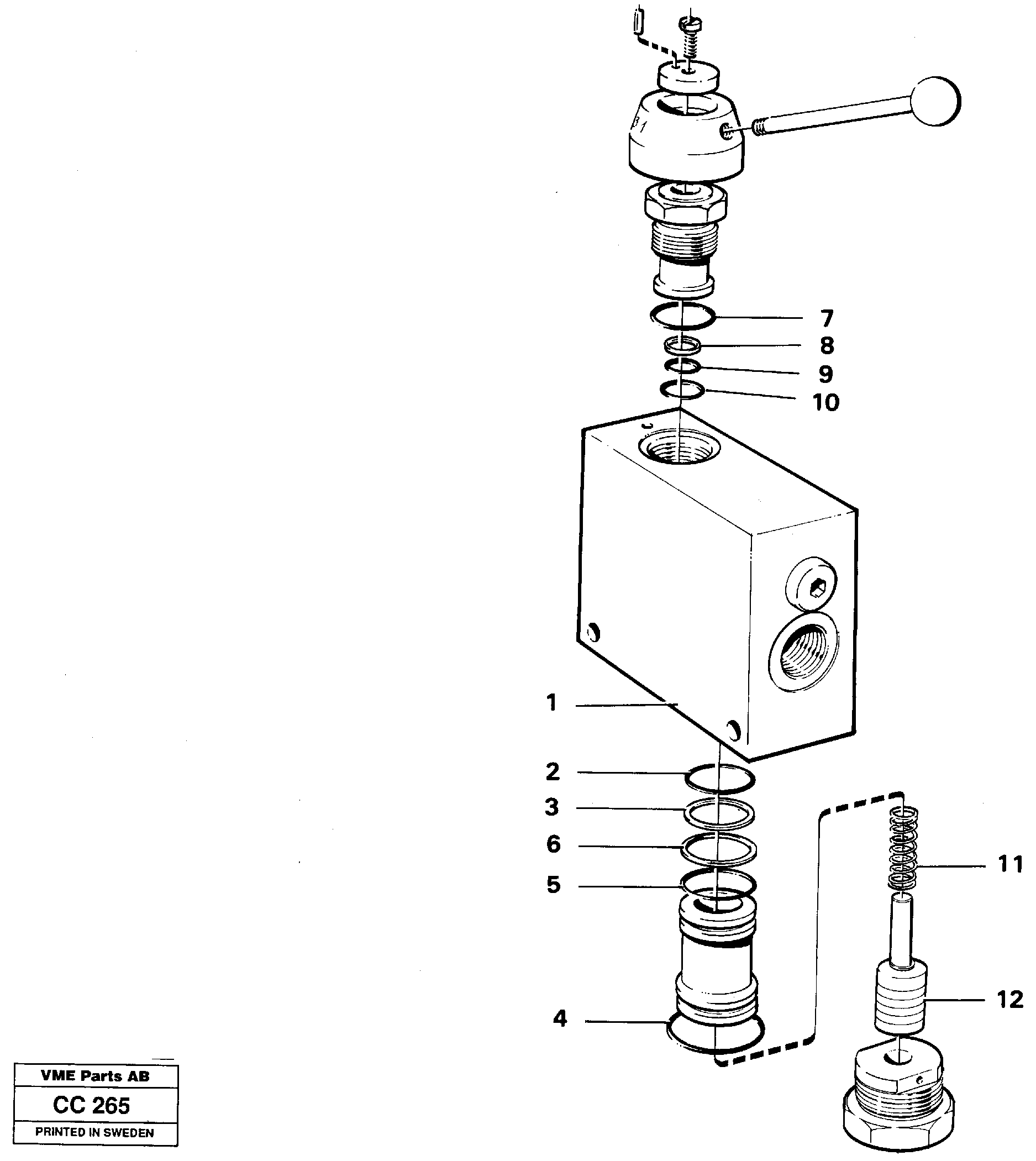 Схема запчастей Volvo EL70C - 47982 Valve, circuit body and return valve EL70C VOLVO BM VOLVO BM EL70C