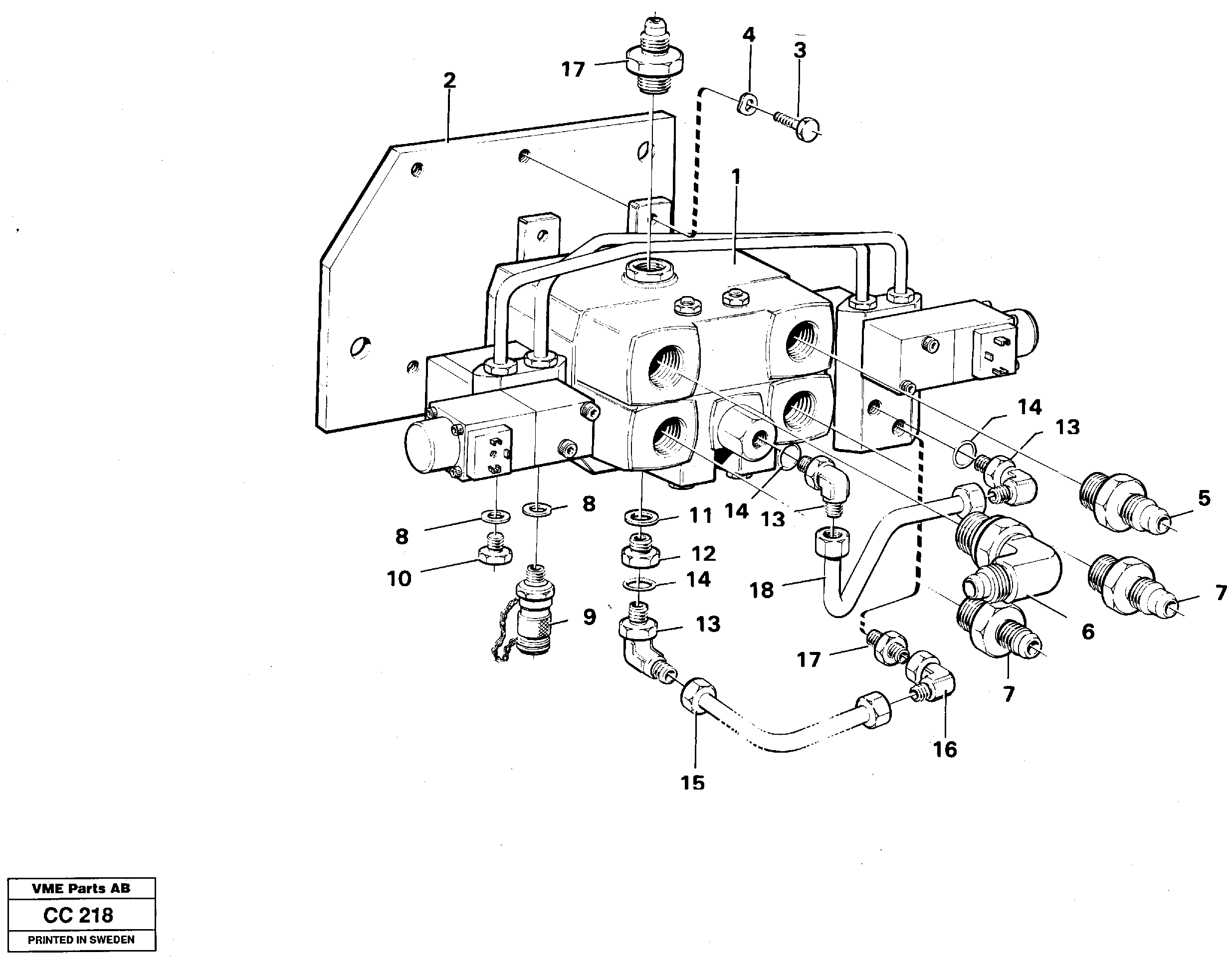 Схема запчастей Volvo EL70C - 98995 Valve with assembly parts EL70C VOLVO BM VOLVO BM EL70C