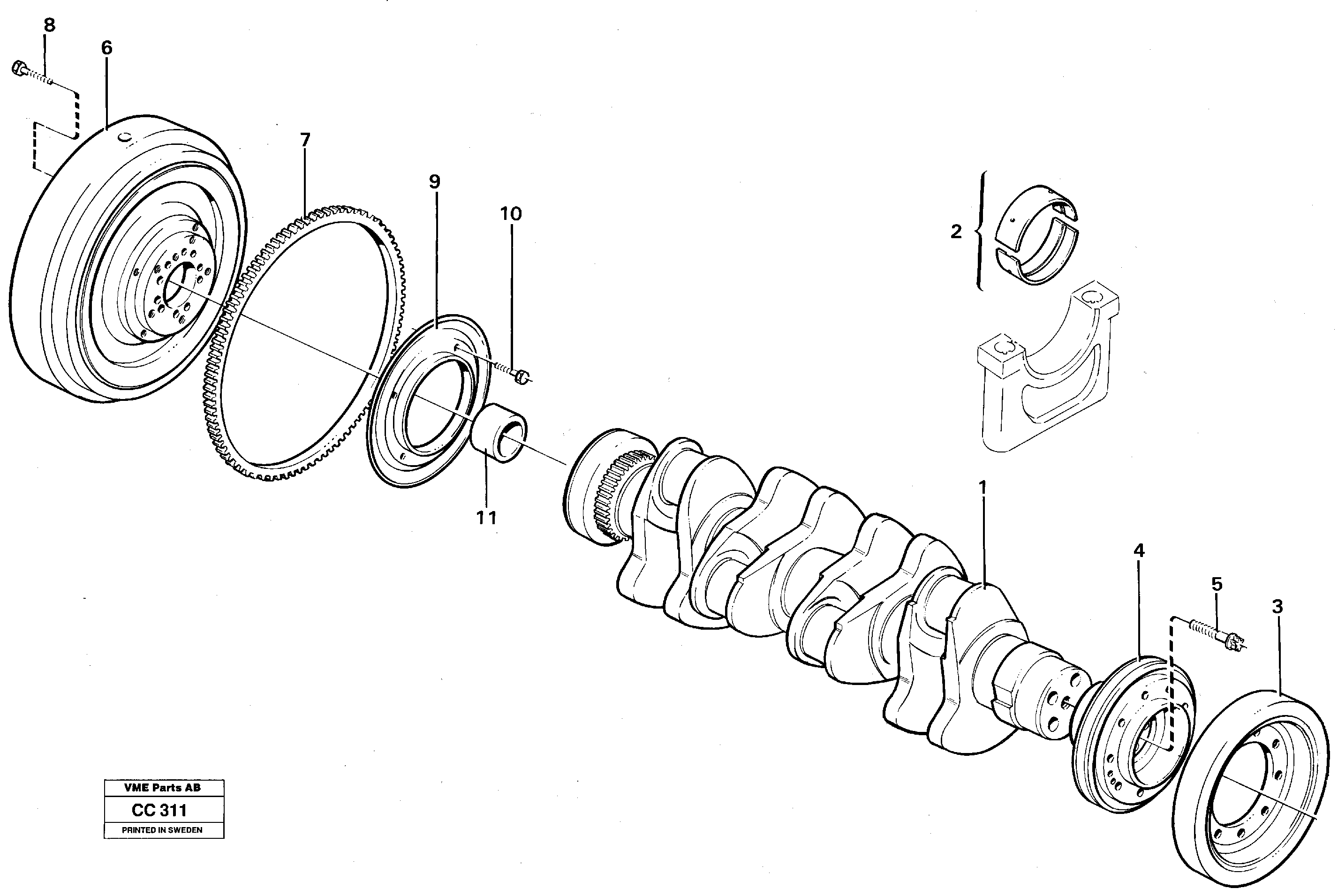 Схема запчастей Volvo EL70C - 19535 Crankshaft - balancing EL70C VOLVO BM VOLVO BM EL70C