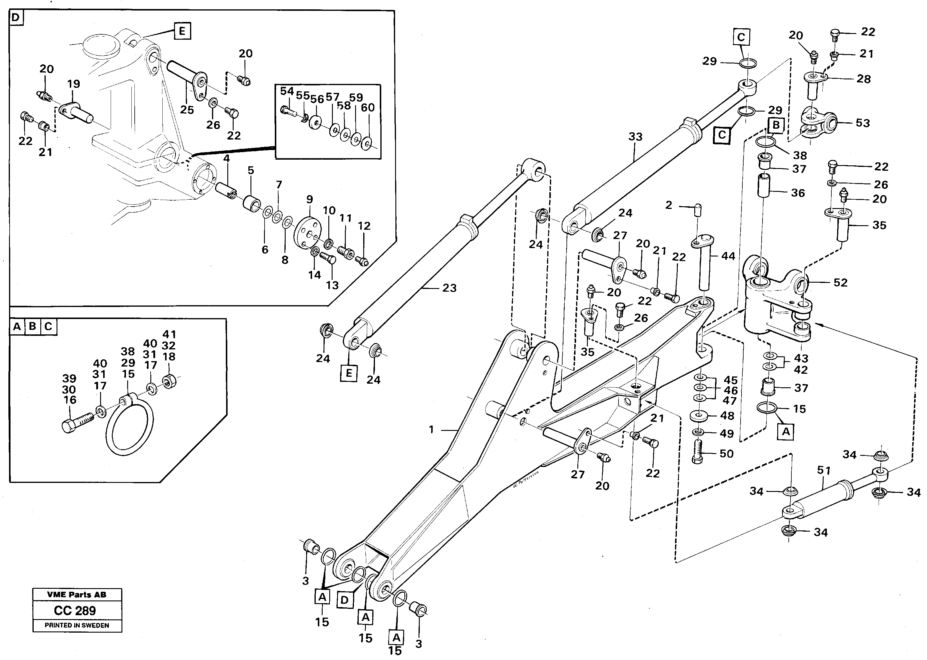 Схема запчастей Volvo EL70C - 44819 Excavator beam, with deflection EL70C VOLVO BM VOLVO BM EL70C