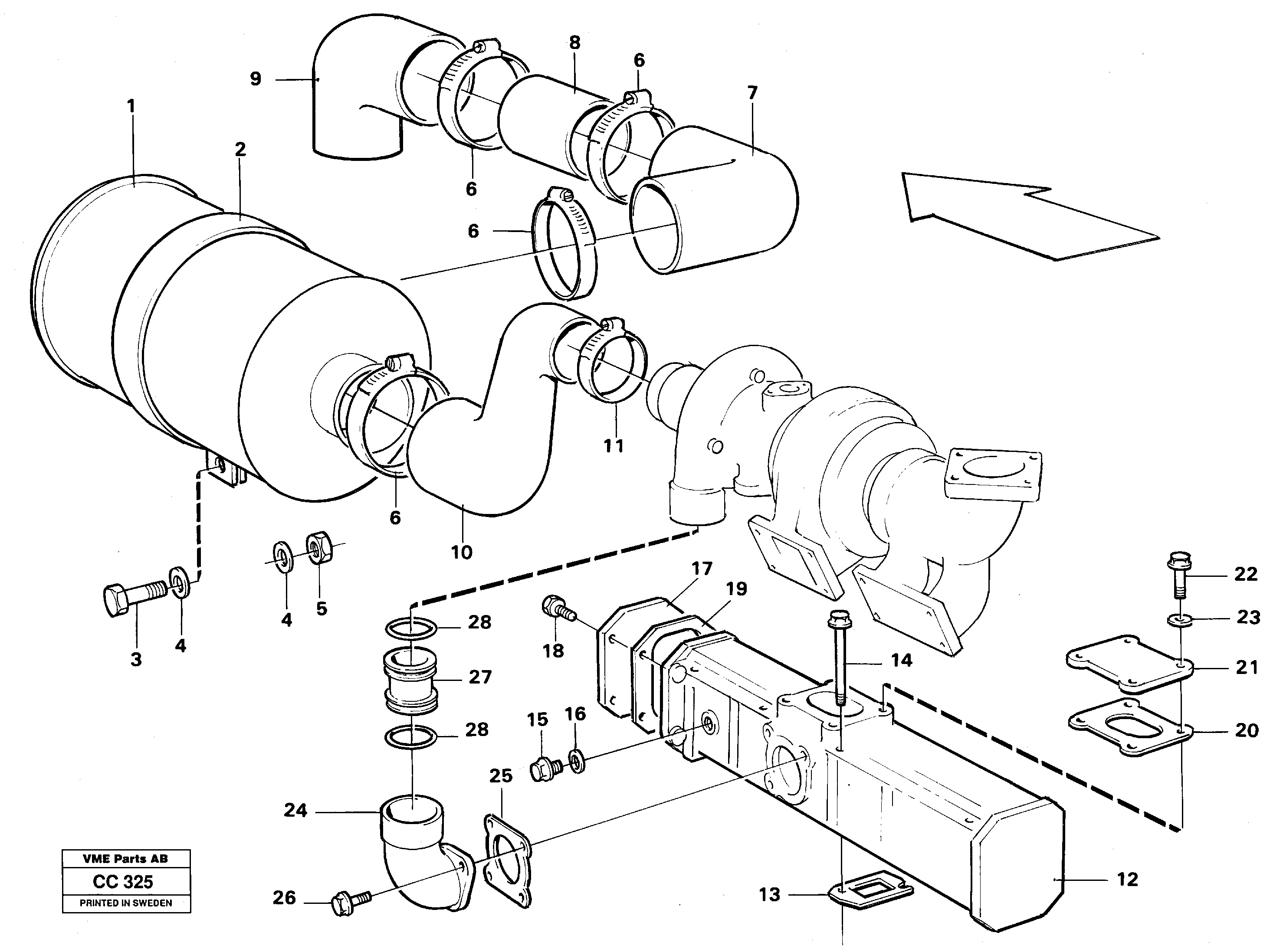 Схема запчастей Volvo EL70C - 13076 Система впуска EL70C VOLVO BM VOLVO BM EL70C