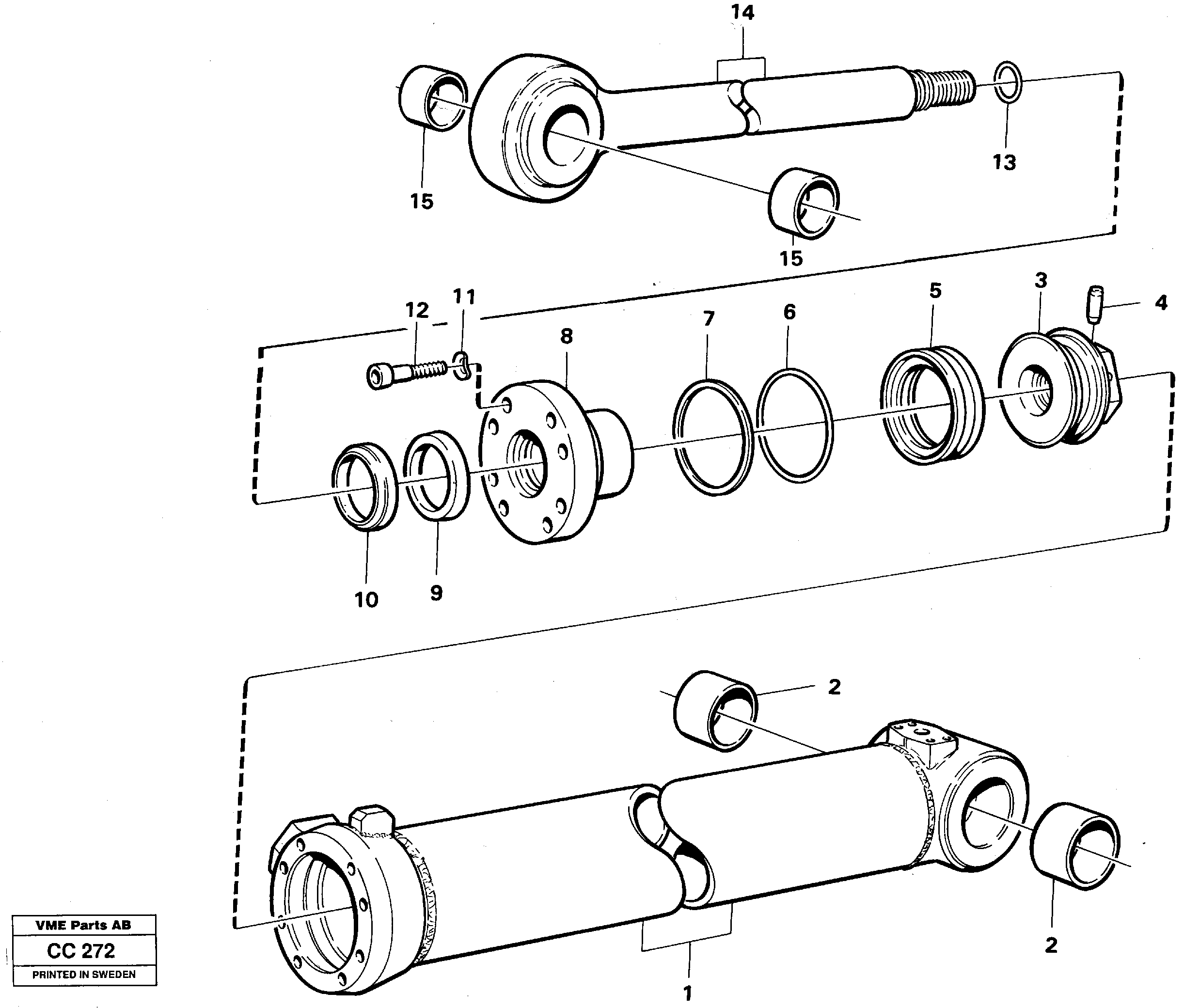 Схема запчастей Volvo EL70C - 21574 Extendable dipper cylinder EL70C VOLVO BM VOLVO BM EL70C