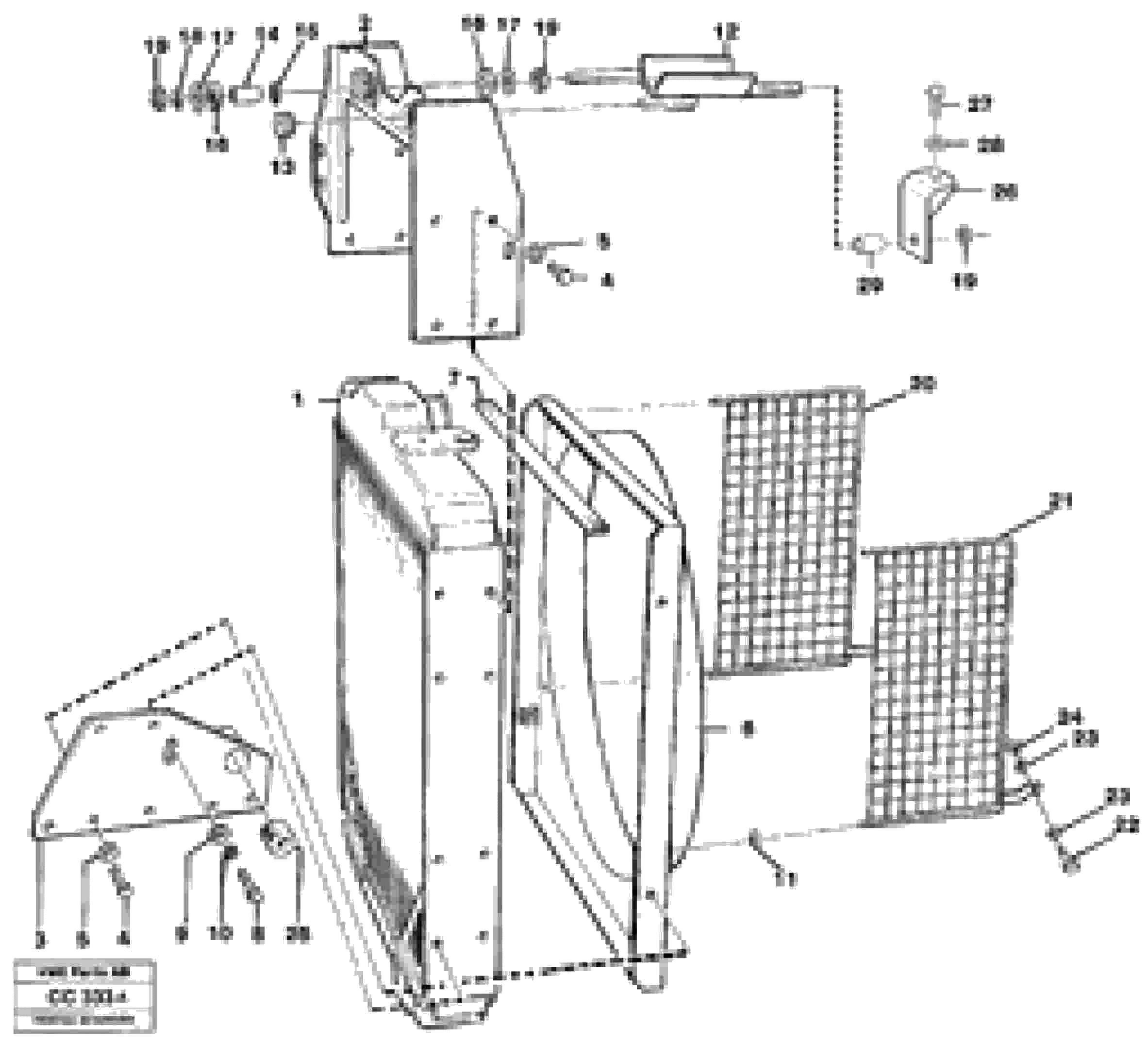 Схема запчастей Volvo EL70C - 37154 Radiator with fitting parts EL70C VOLVO BM VOLVO BM EL70C