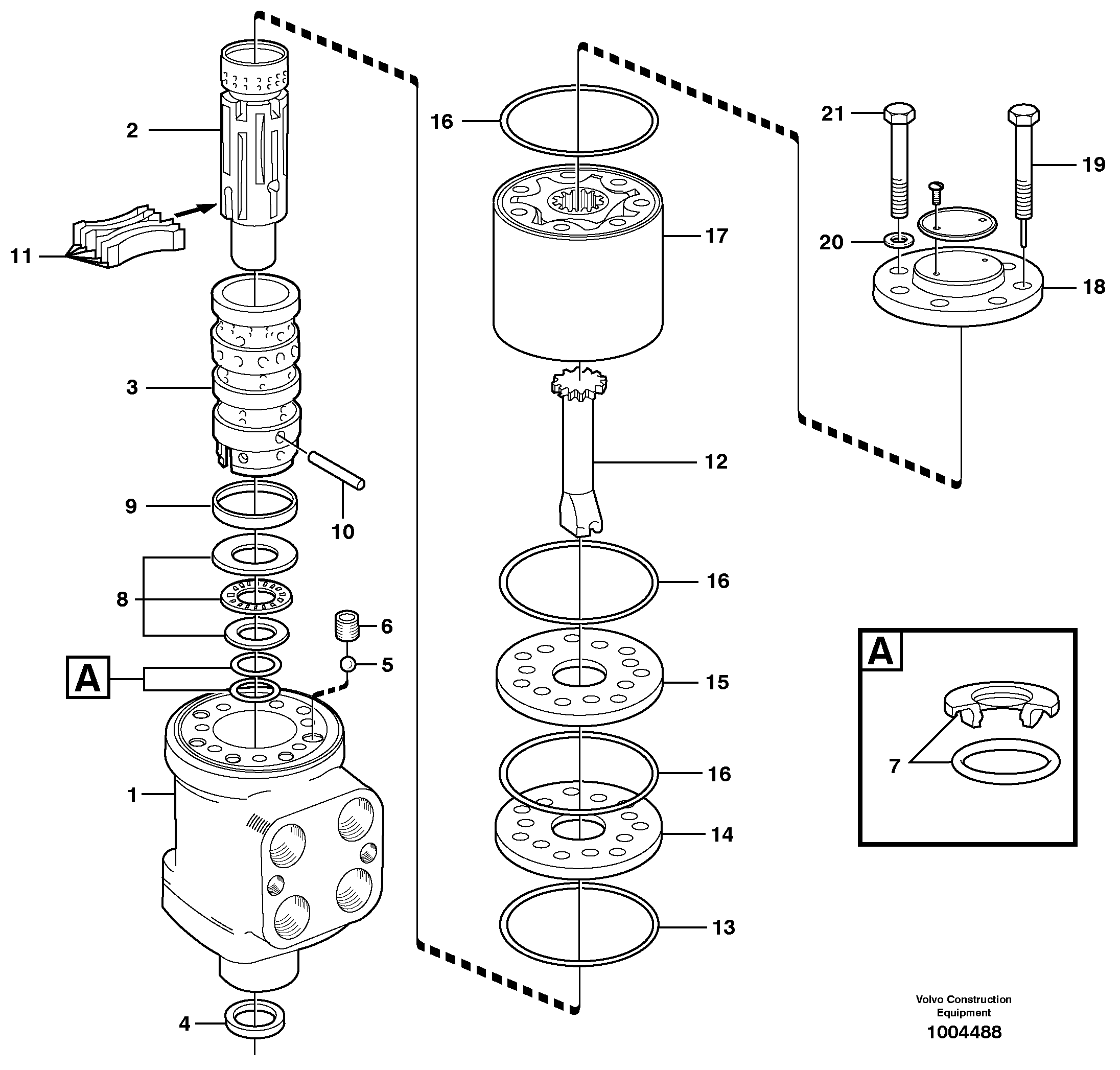 Схема запчастей Volvo L120E - 7375 Steering unit L120E S/N 19804- SWE, 66001- USA, 71401-BRA, 54001-IRN