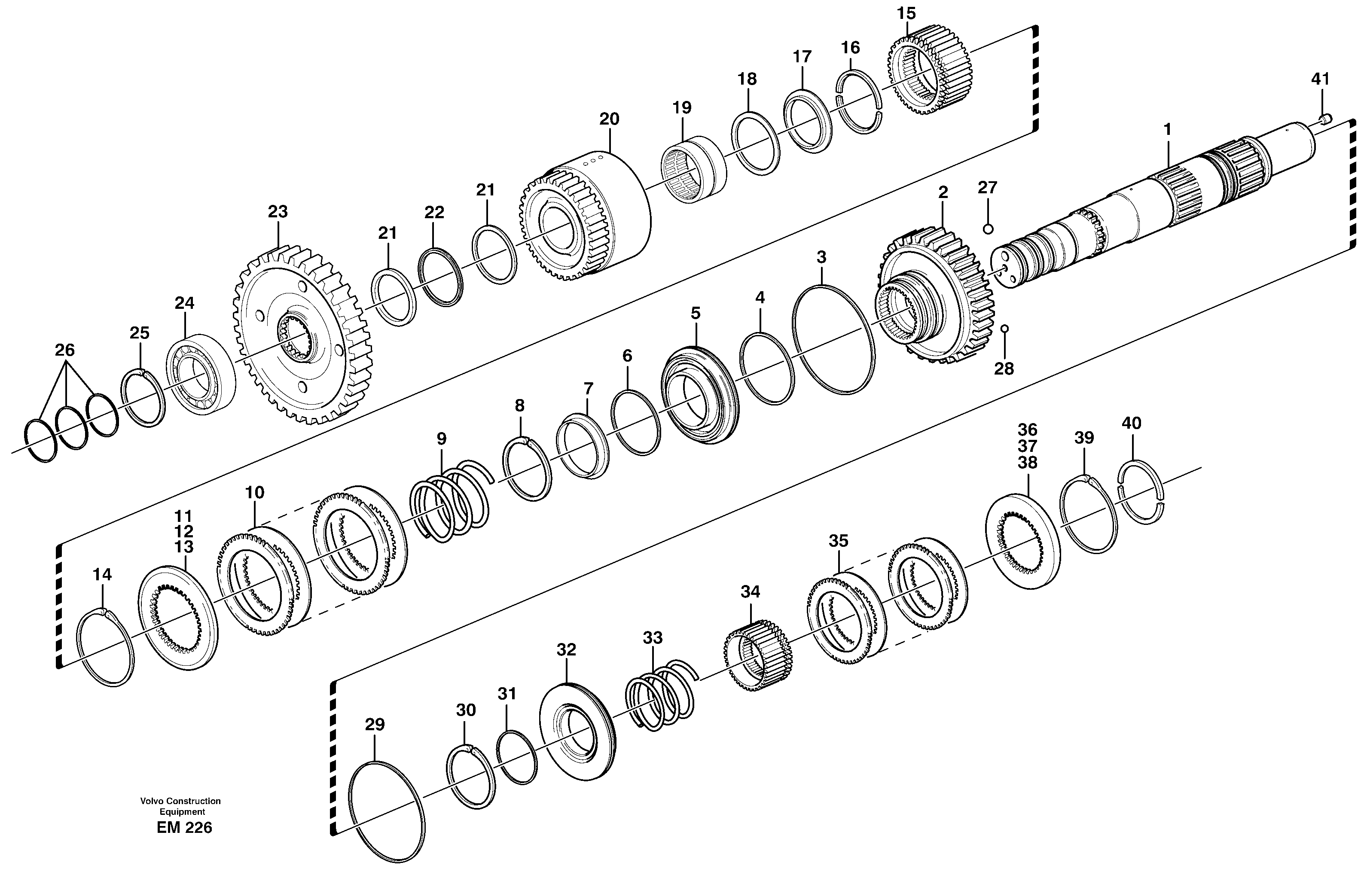 Схема запчастей Volvo L120E - 86414 Hydraulic clutch, reverse / 2nd speed L120E S/N 16001 - 19668 SWE, 64001- USA, 70701-BRA