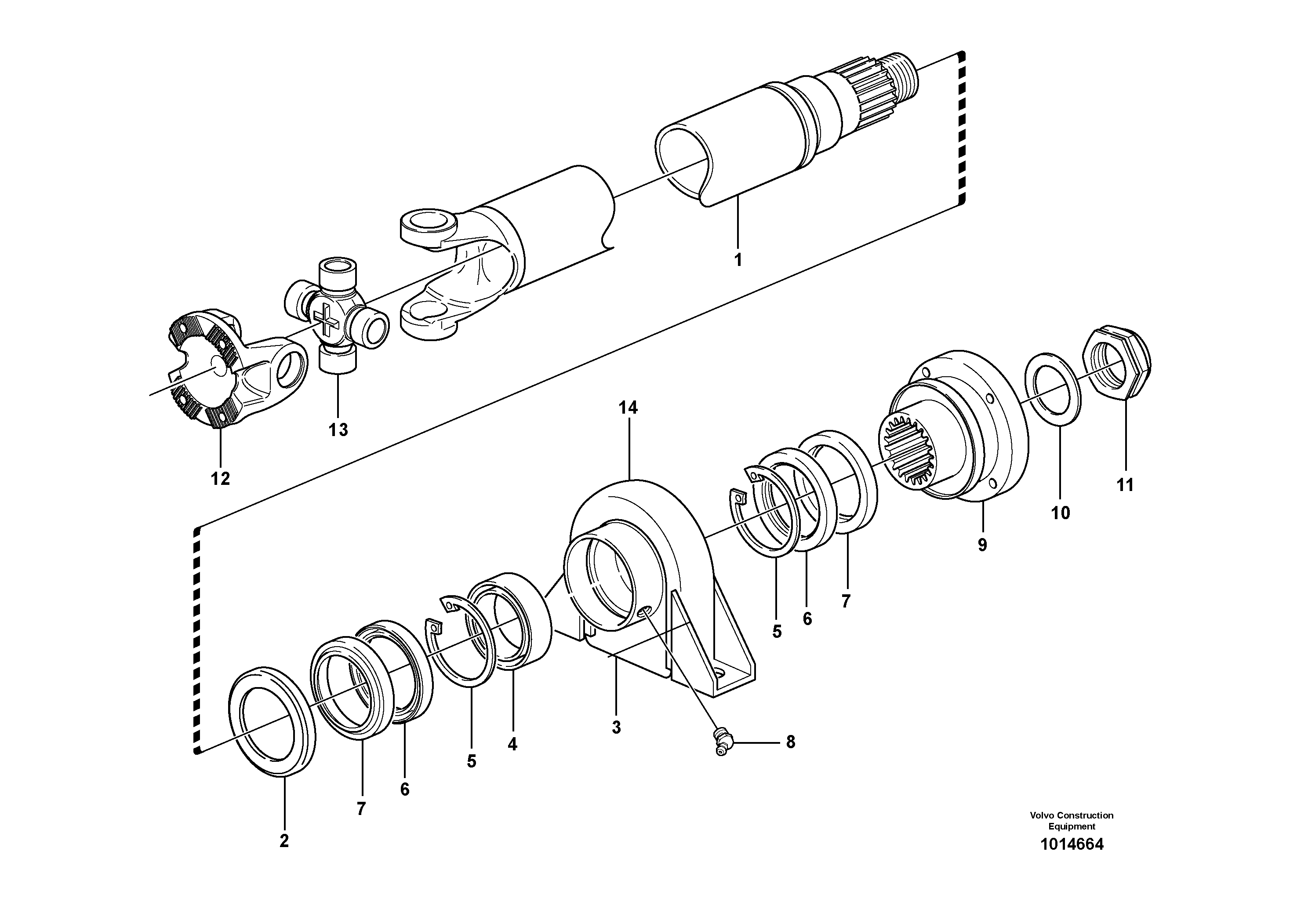 Схема запчастей Volvo L120E - 57399 Вал карданный L120E S/N 16001 - 19668 SWE, 64001- USA, 70701-BRA