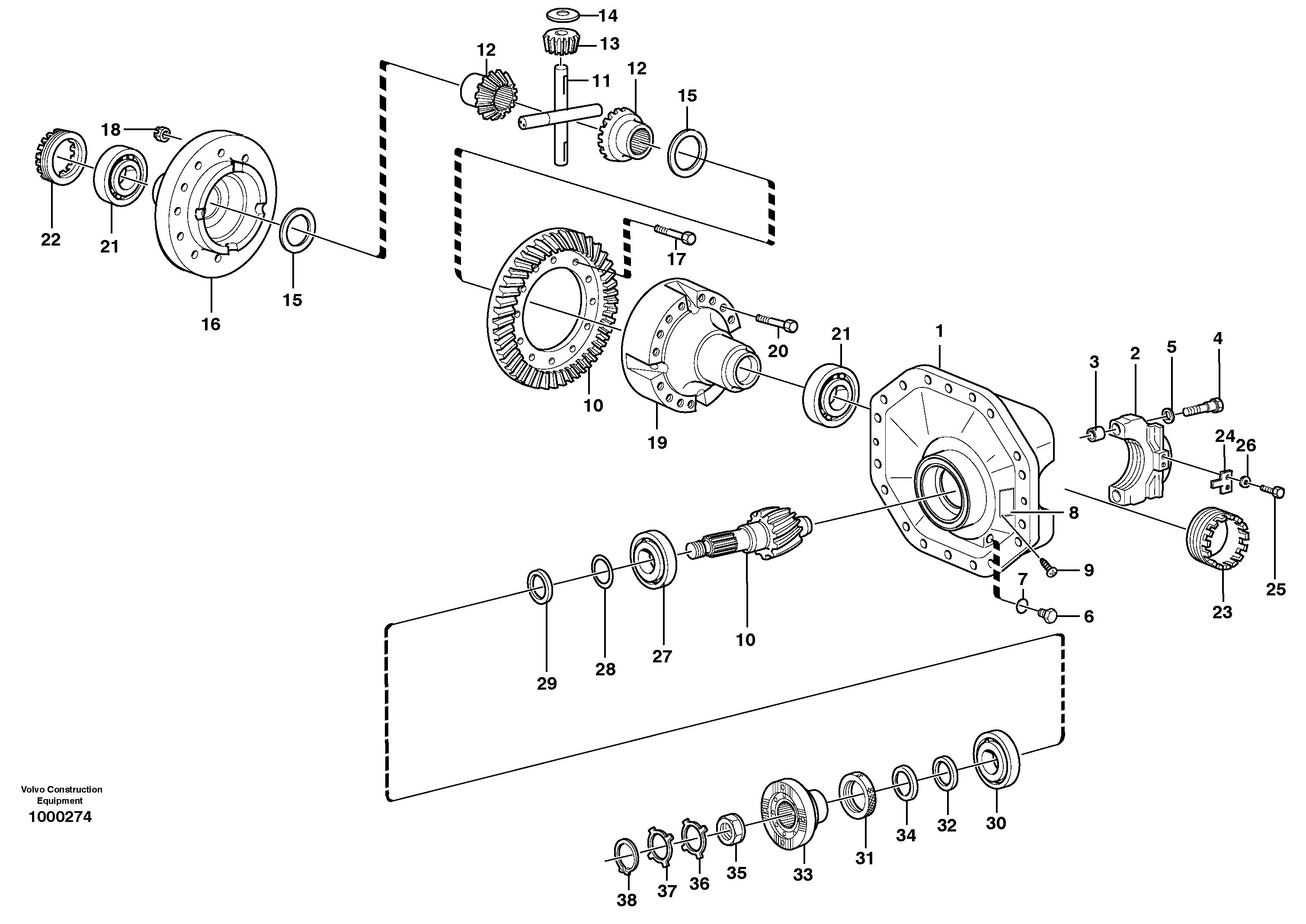 Схема запчастей Volvo L120E - 55985 Главная передача L120E S/N 16001 - 19668 SWE, 64001- USA, 70701-BRA