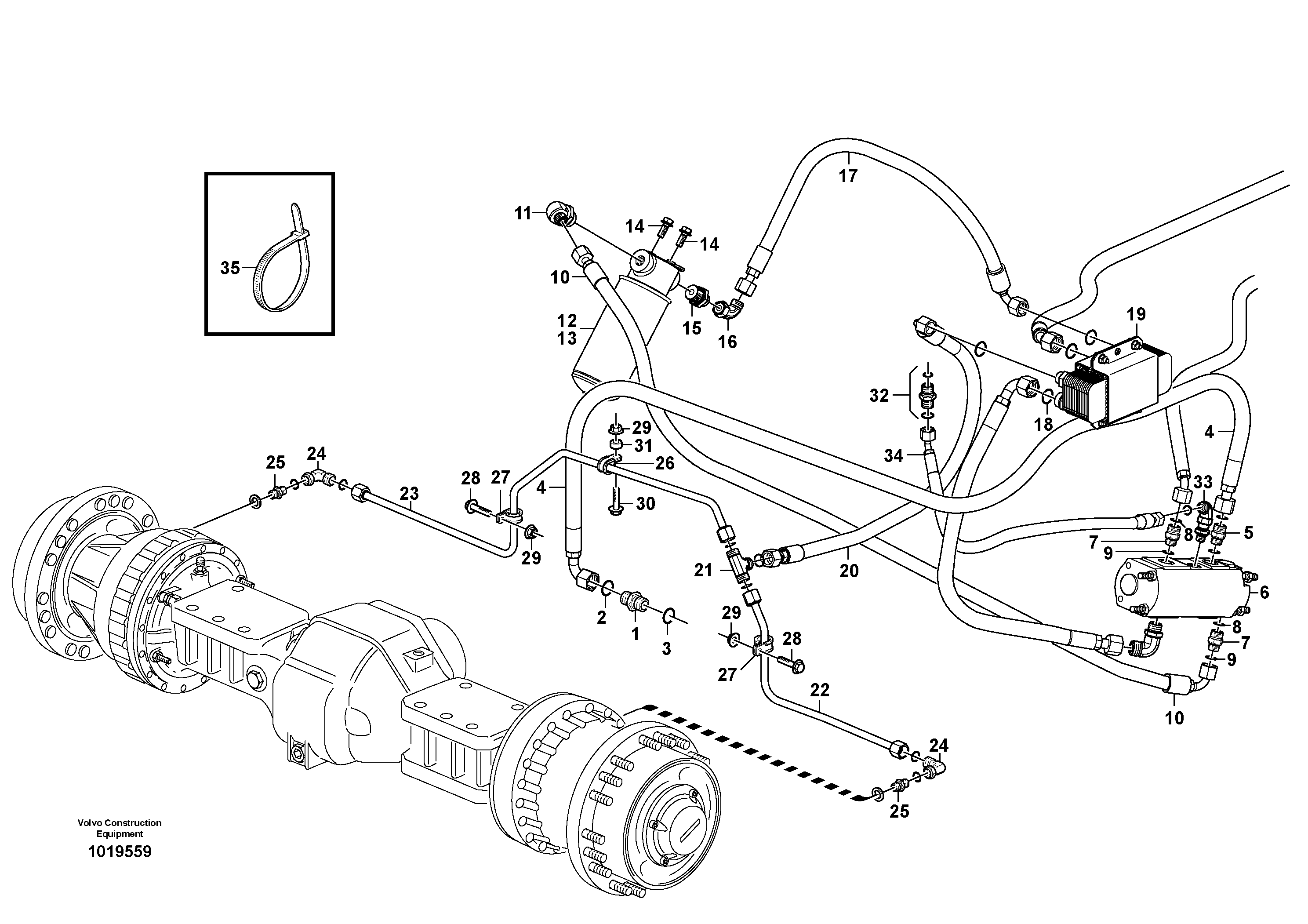 Схема запчастей Volvo L120E - 51748 Oil cooler, forword, pump circuit L120E S/N 16001 - 19668 SWE, 64001- USA, 70701-BRA