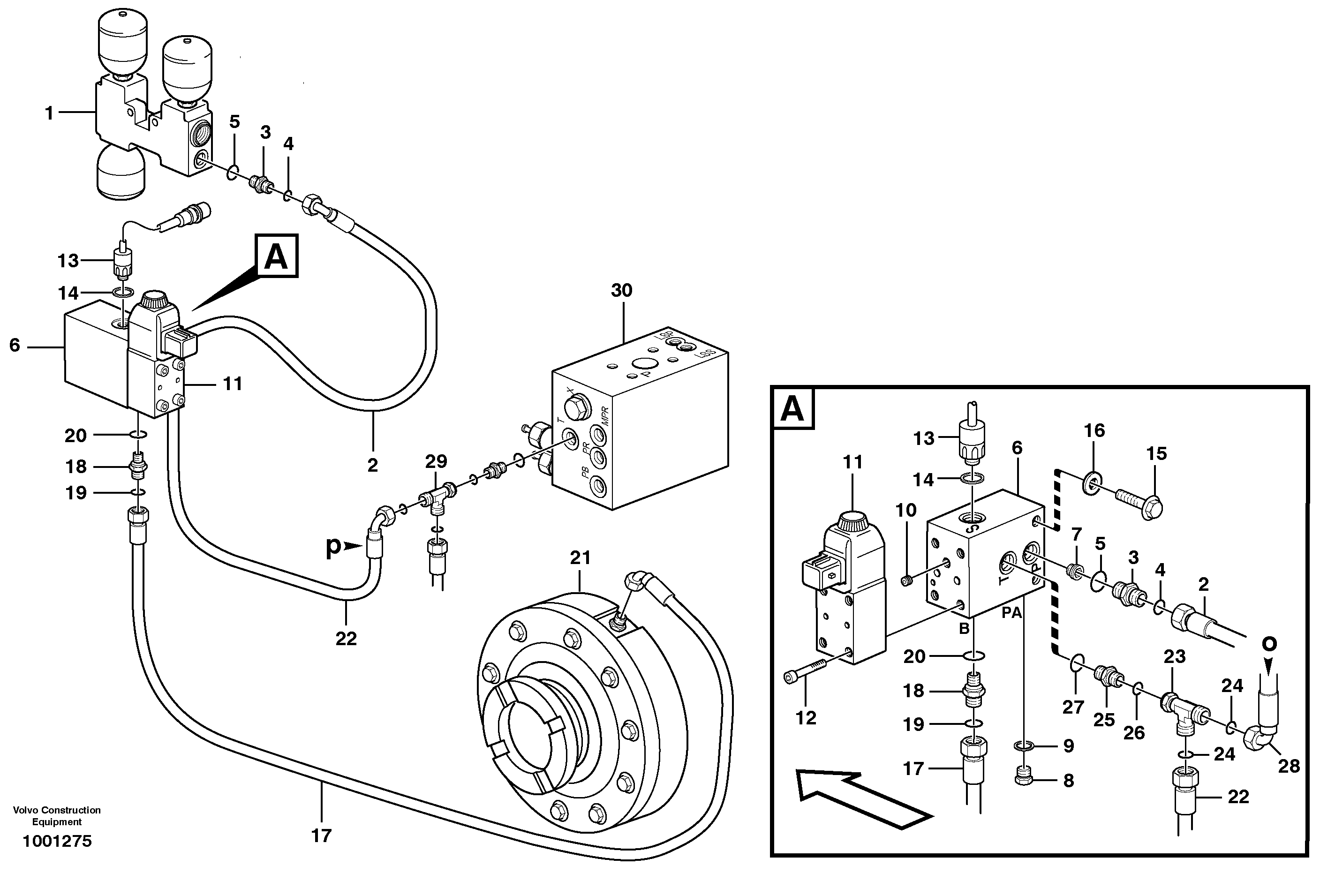 Схема запчастей Volvo L120E - 66108 Parking brake L120E S/N 16001 - 19668 SWE, 64001- USA, 70701-BRA