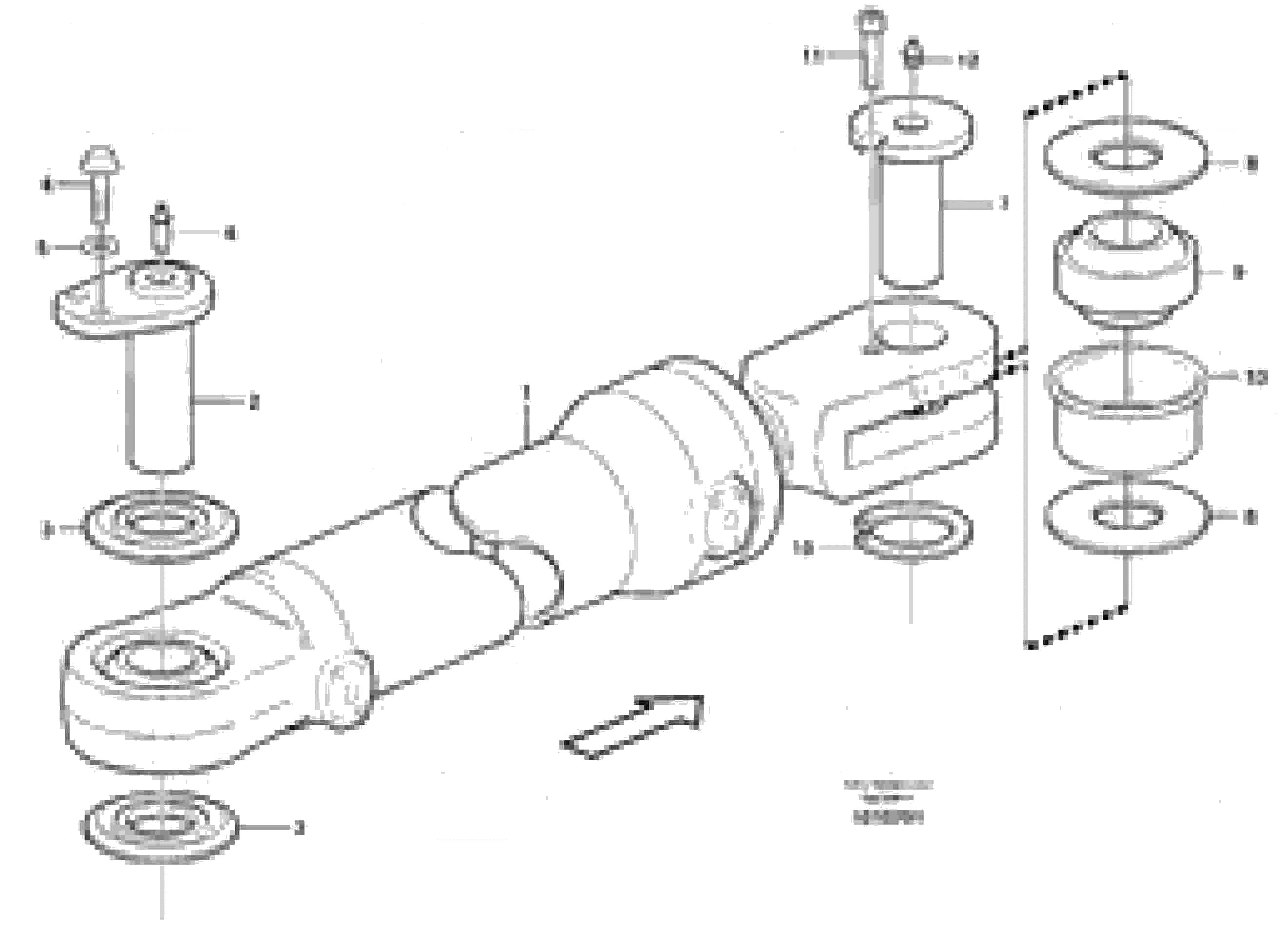 Схема запчастей Volvo L120E - 43091 Hydraulic cylinder with fitting parts L120E S/N 16001 - 19668 SWE, 64001- USA, 70701-BRA