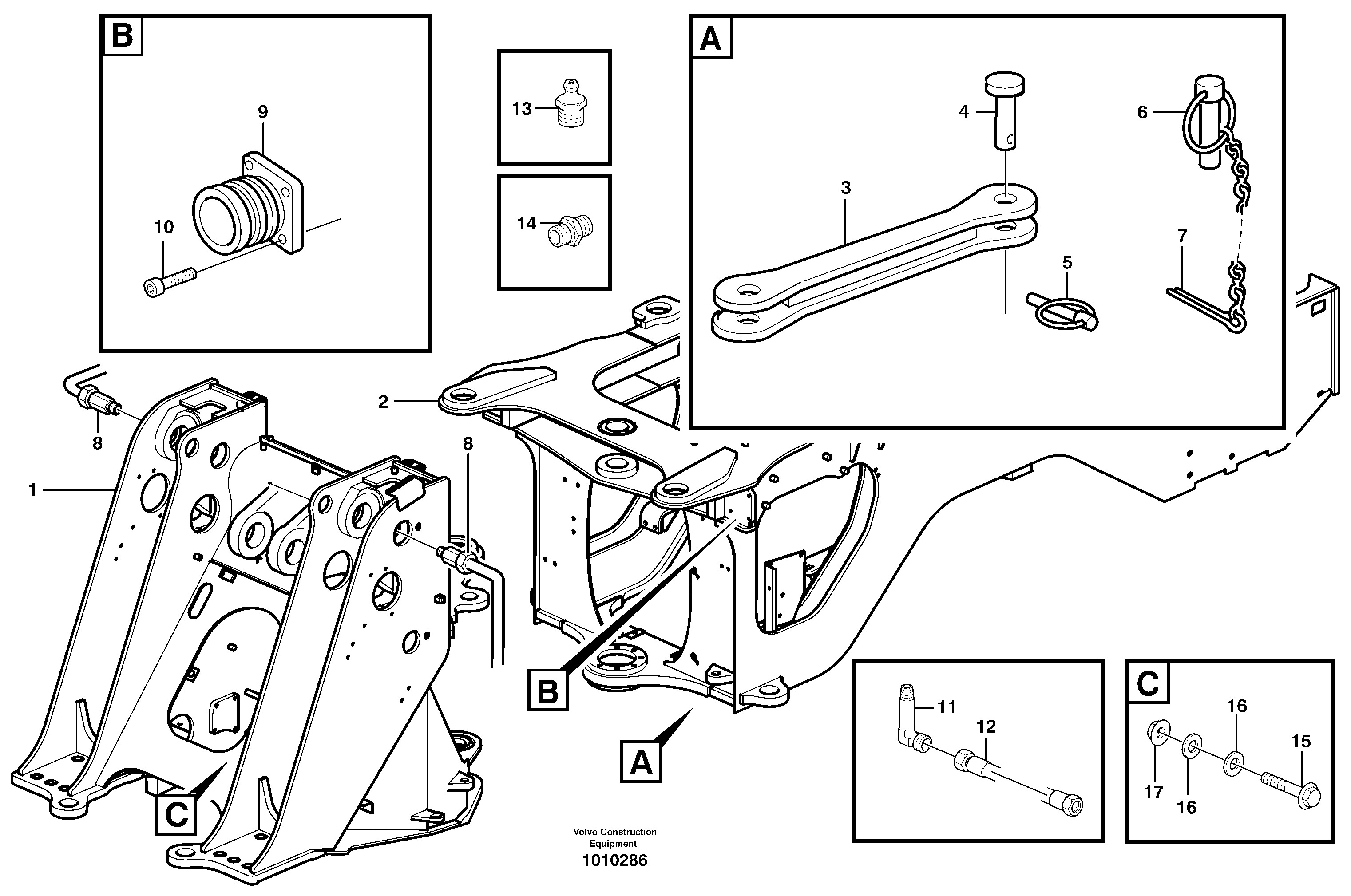 Схема запчастей Volvo L120E - 81430 Frame L120E S/N 16001 - 19668 SWE, 64001- USA, 70701-BRA