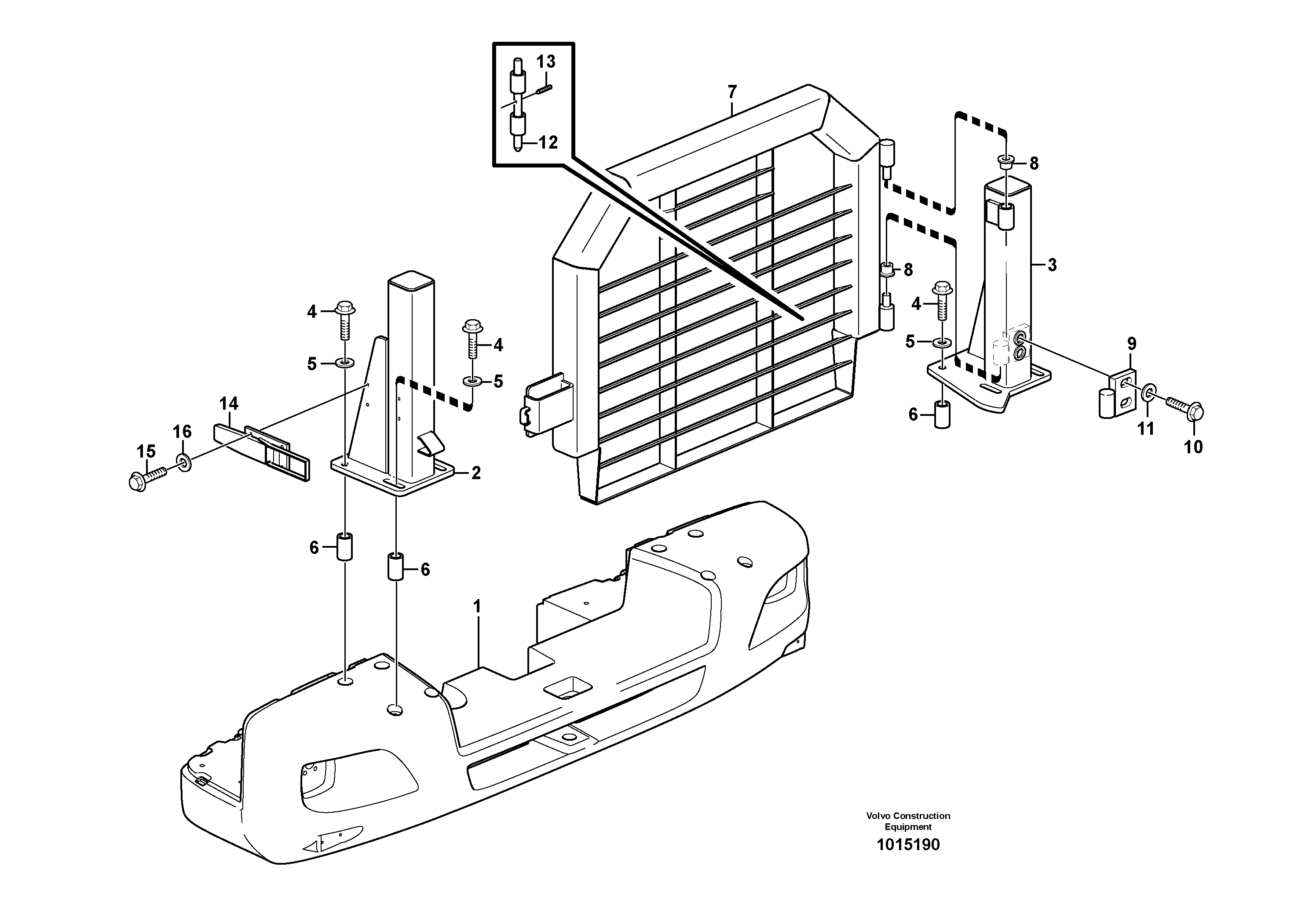 Схема запчастей Volvo L120E - 49897 Radiator, kylare L120E S/N 16001 - 19668 SWE, 64001- USA, 70701-BRA