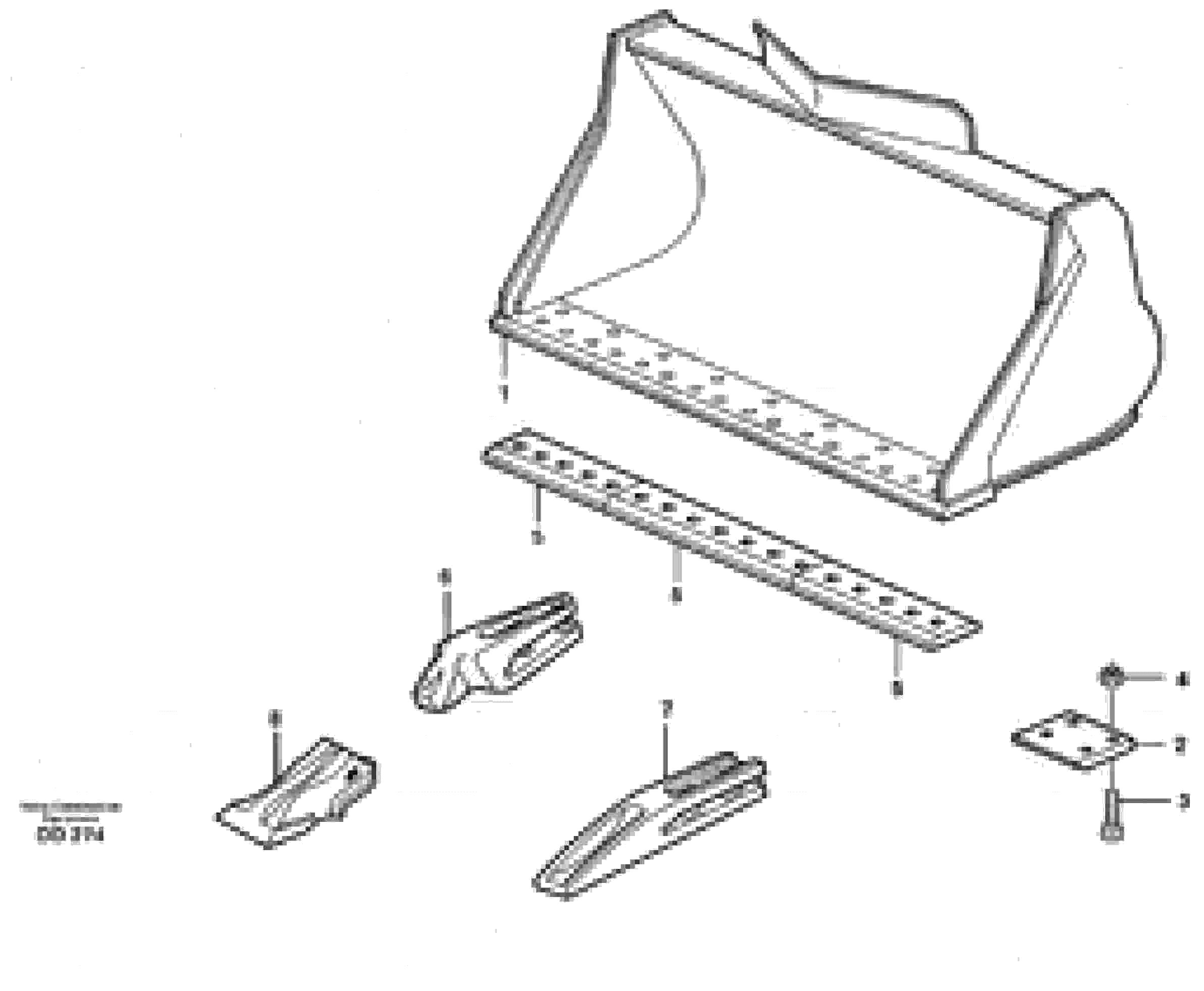 Схема запчастей Volvo L120E - 1134 Bucket, straight lip, alt. edge savers or teeth ATTACHMENTS ATTACHMENTS WHEEL LOADERS GEN. D - E