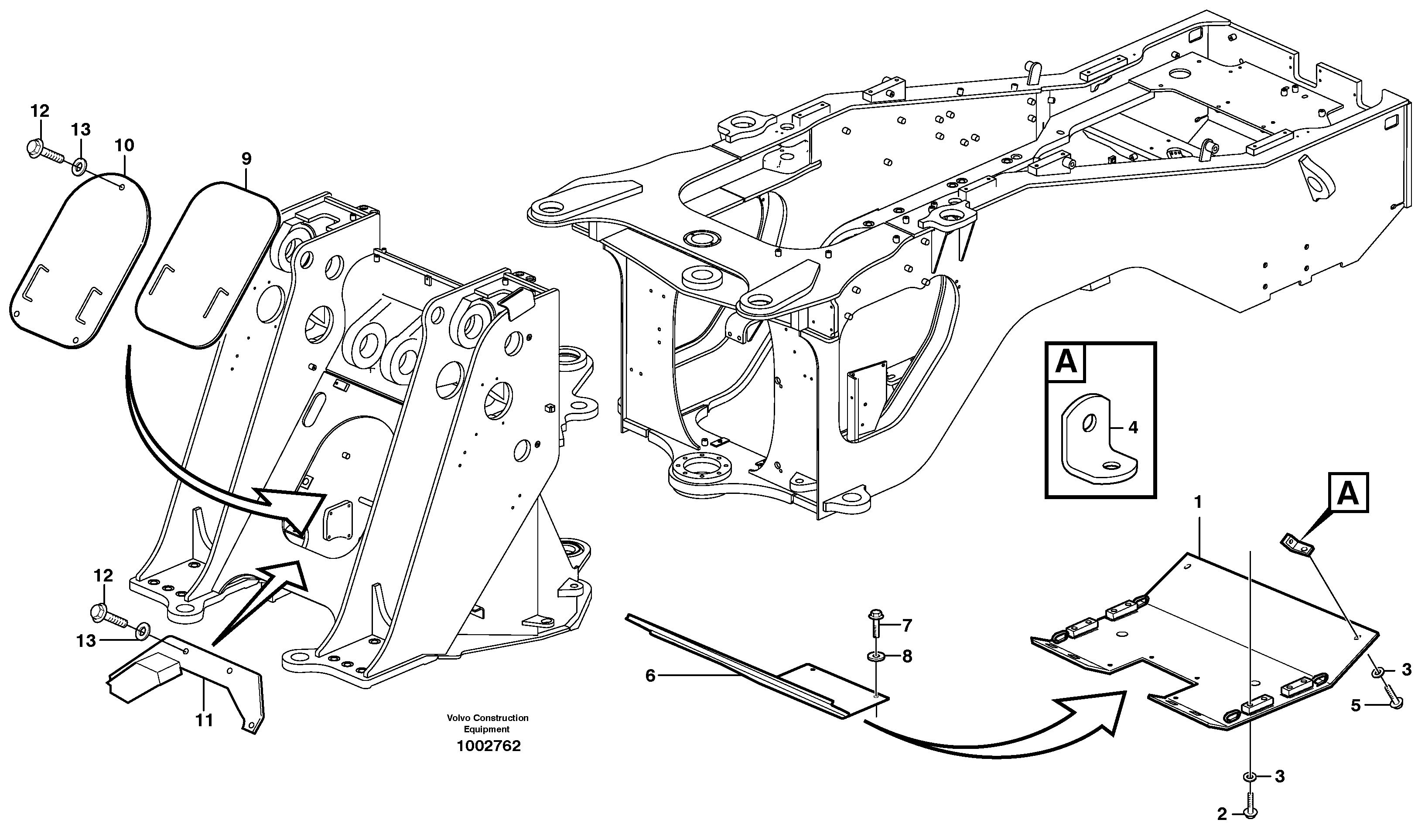 Схема запчастей Volvo L120E - 9100 Protecting plates L120E S/N 16001 - 19668 SWE, 64001- USA, 70701-BRA