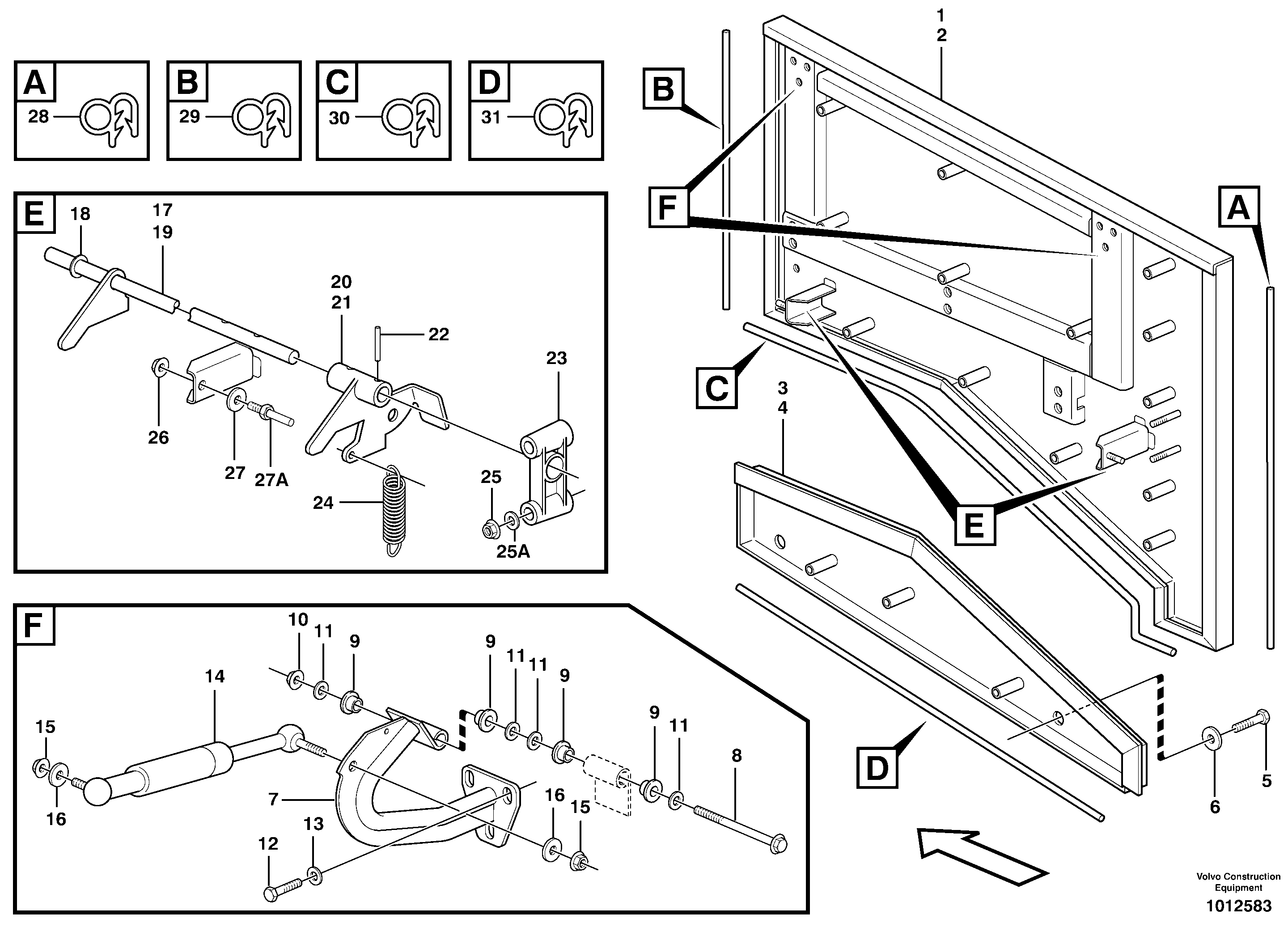 Схема запчастей Volvo L120E - 57718 Top plate, side hatches, rear L120E S/N 16001 - 19668 SWE, 64001- USA, 70701-BRA