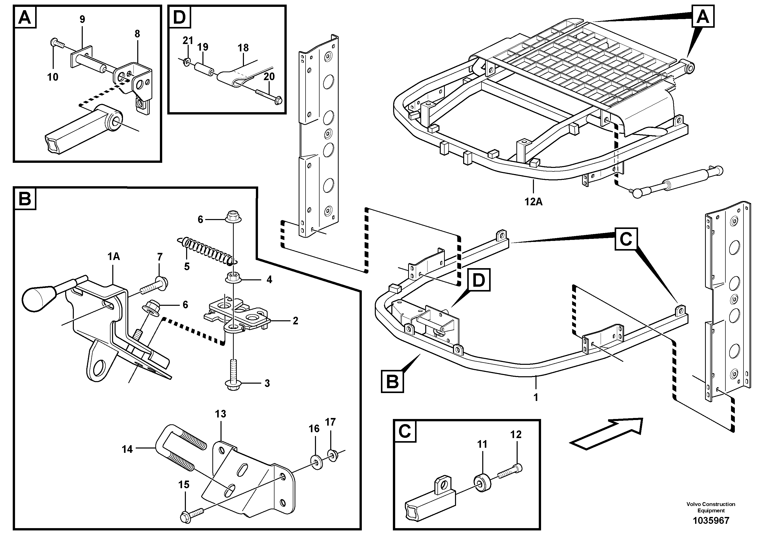 Схема запчастей Volvo L120E - 81914 Radiator casing, support L120E S/N 16001 - 19668 SWE, 64001- USA, 70701-BRA