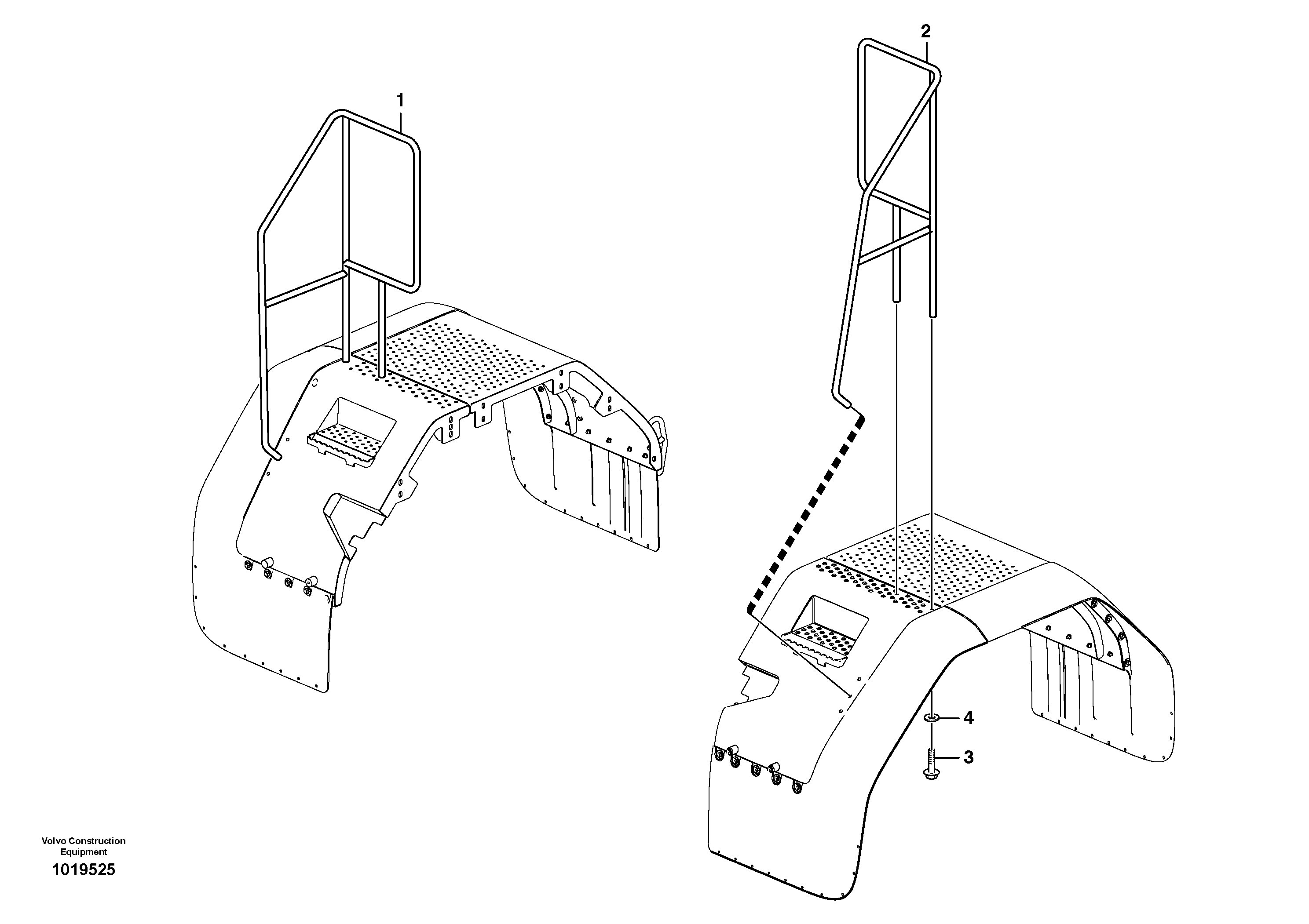 Схема запчастей Volvo L120E - 9003 Перила L120E S/N 16001 - 19668 SWE, 64001- USA, 70701-BRA