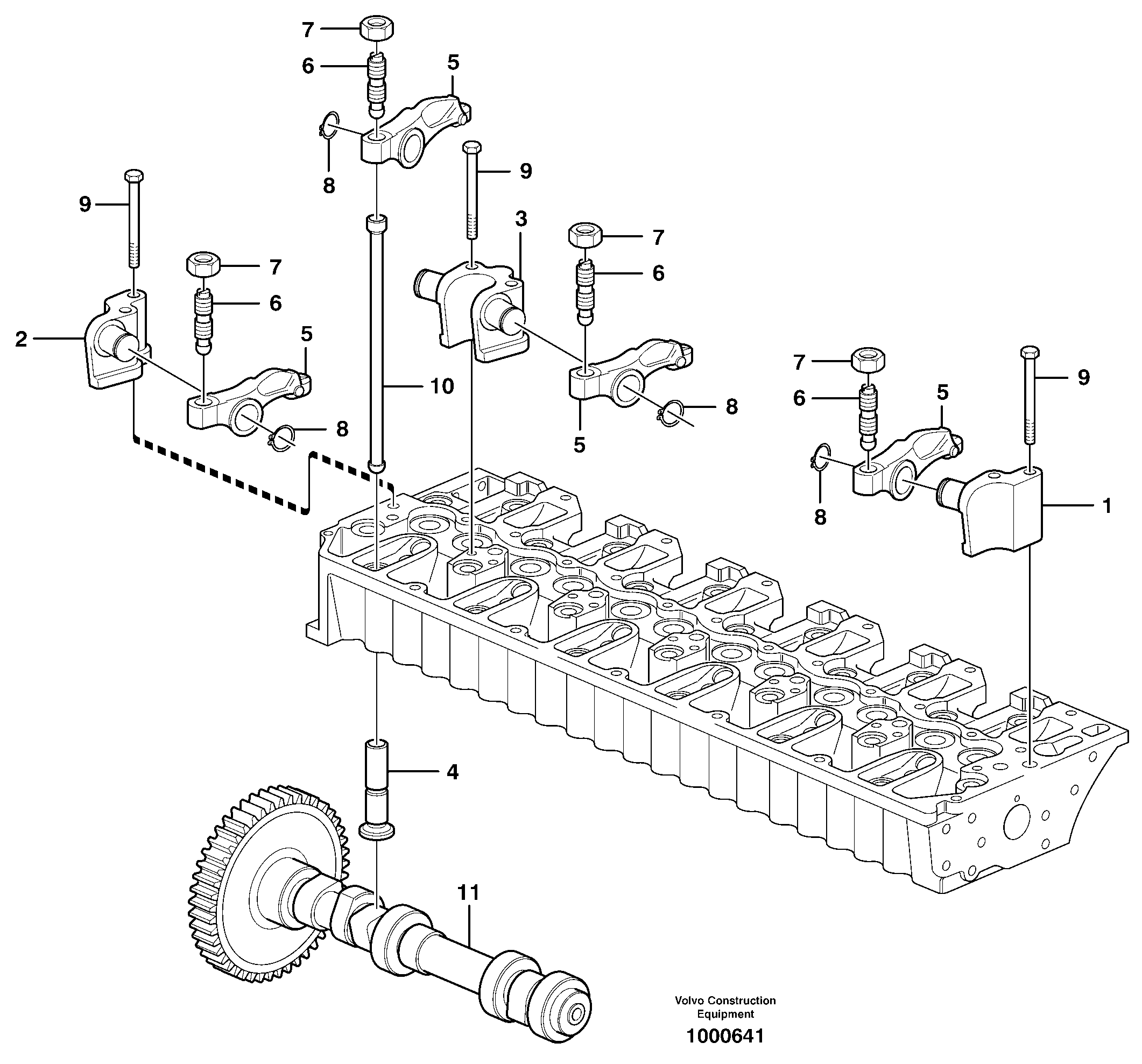 Схема запчастей Volvo L120E - 56864 Valve mechanism L120E S/N 16001 - 19668 SWE, 64001- USA, 70701-BRA