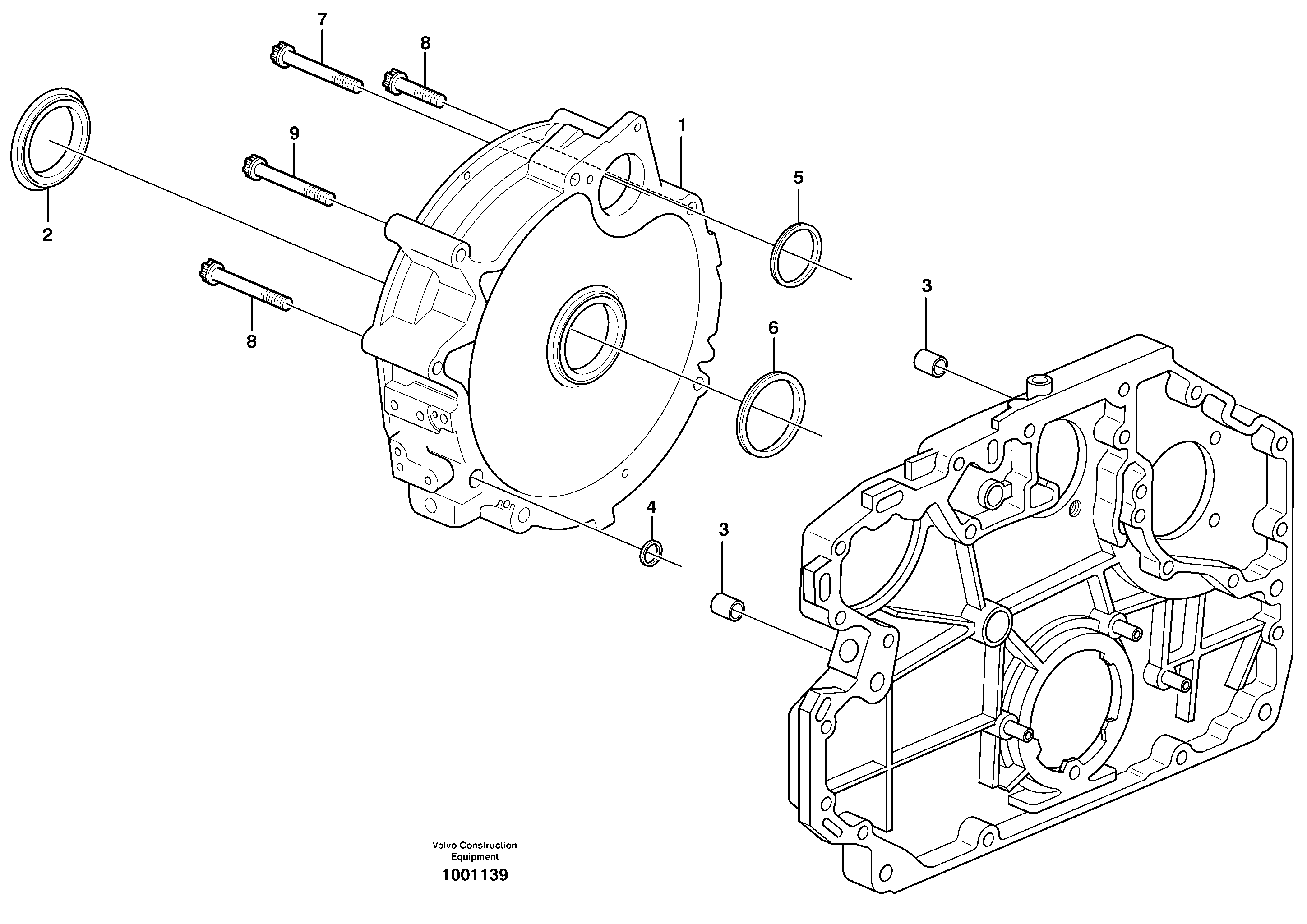 Схема запчастей Volvo L120E - 1913 Картер маховика L120E S/N 16001 - 19668 SWE, 64001- USA, 70701-BRA