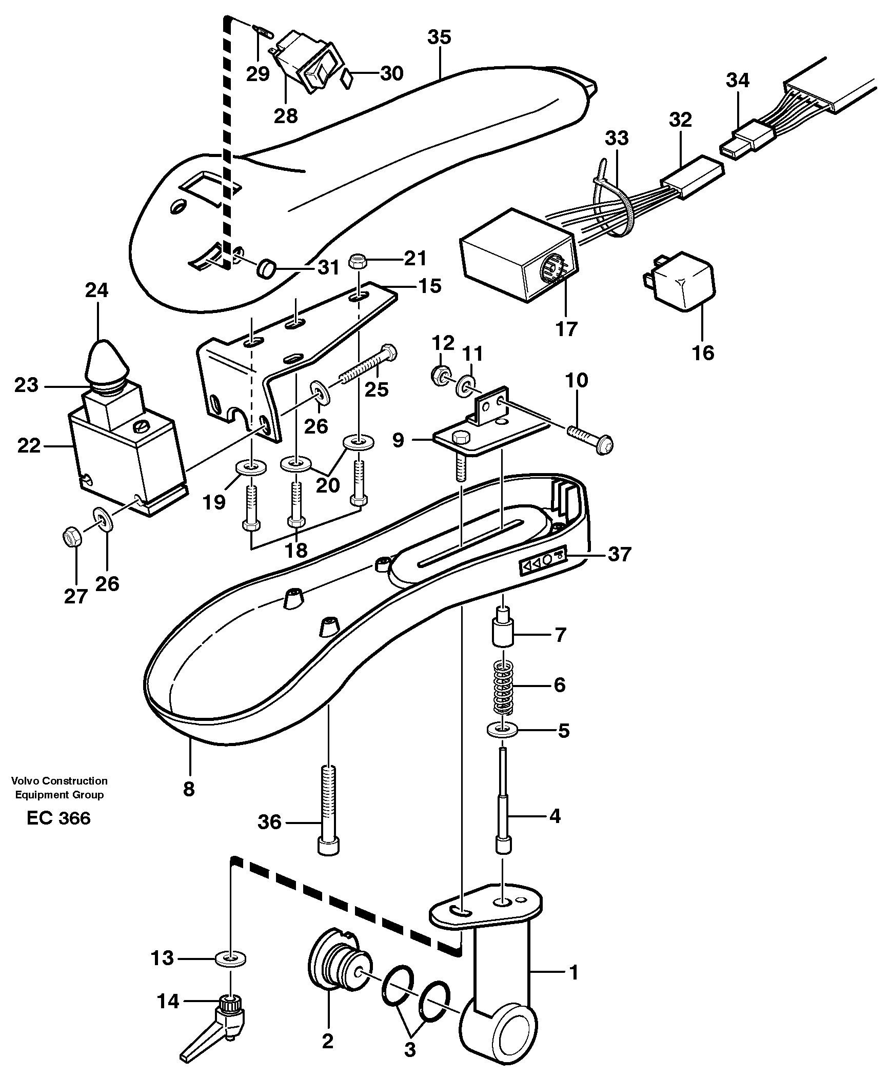 Схема запчастей Volvo L120E - 63756 Arm rest L120E S/N 19804- SWE, 66001- USA, 71401-BRA, 54001-IRN