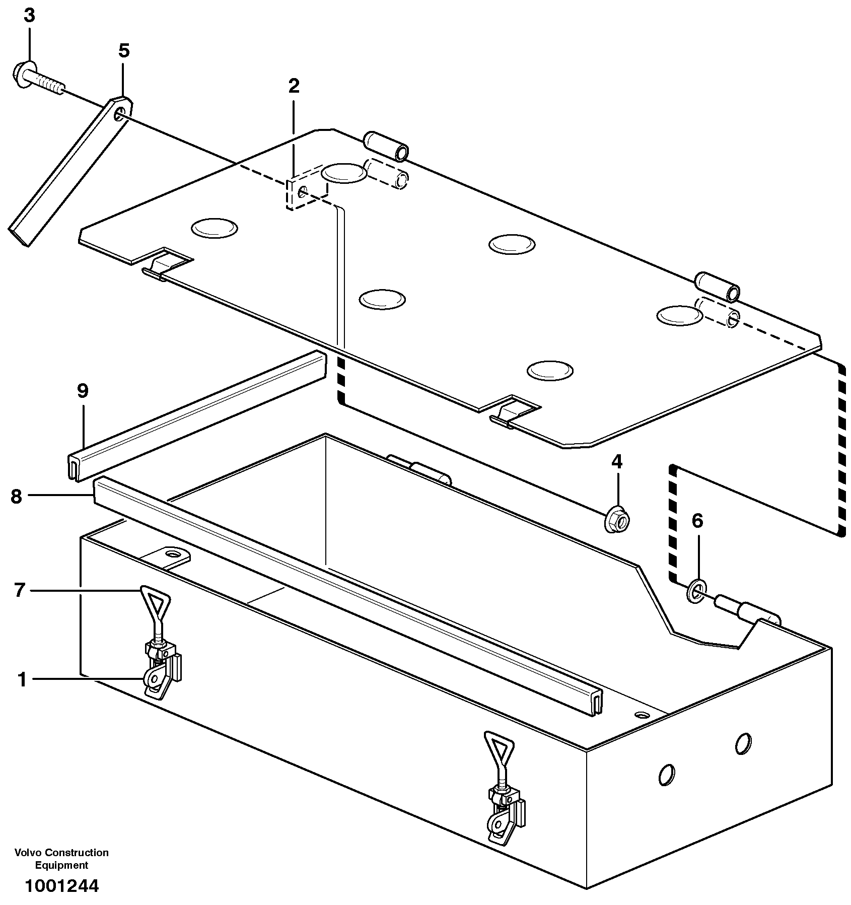 Схема запчастей Volvo L120E - 26843 Tool box L120E S/N 19804- SWE, 66001- USA, 71401-BRA, 54001-IRN