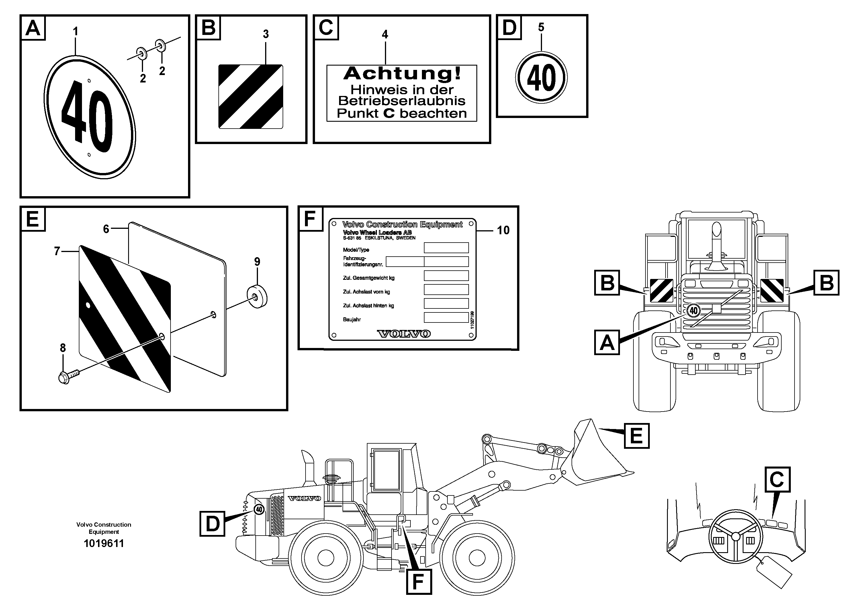 Схема запчастей Volvo L120E - 19819 German version L120E S/N 19804- SWE, 66001- USA, 71401-BRA, 54001-IRN