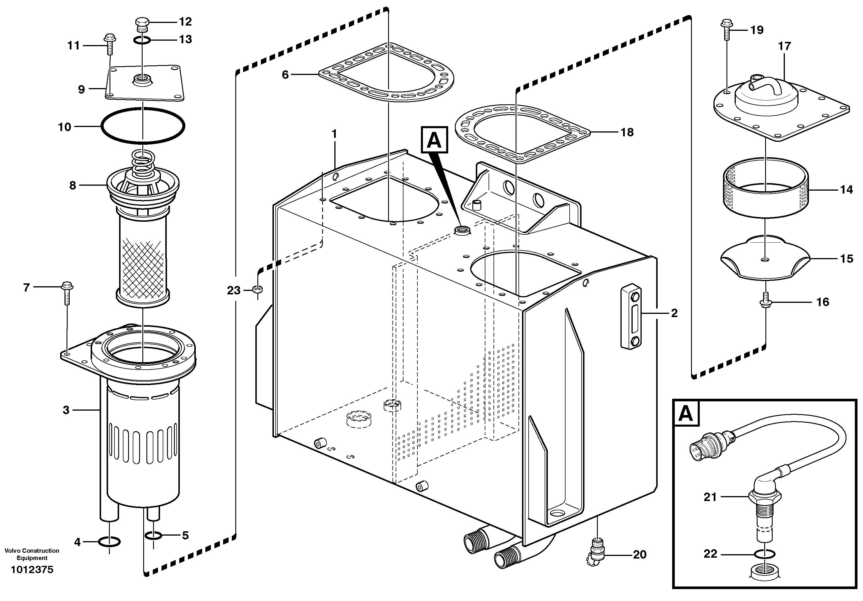 Схема запчастей Volvo L120E - 19824 Гидробак L120E S/N 19804- SWE, 66001- USA, 71401-BRA, 54001-IRN