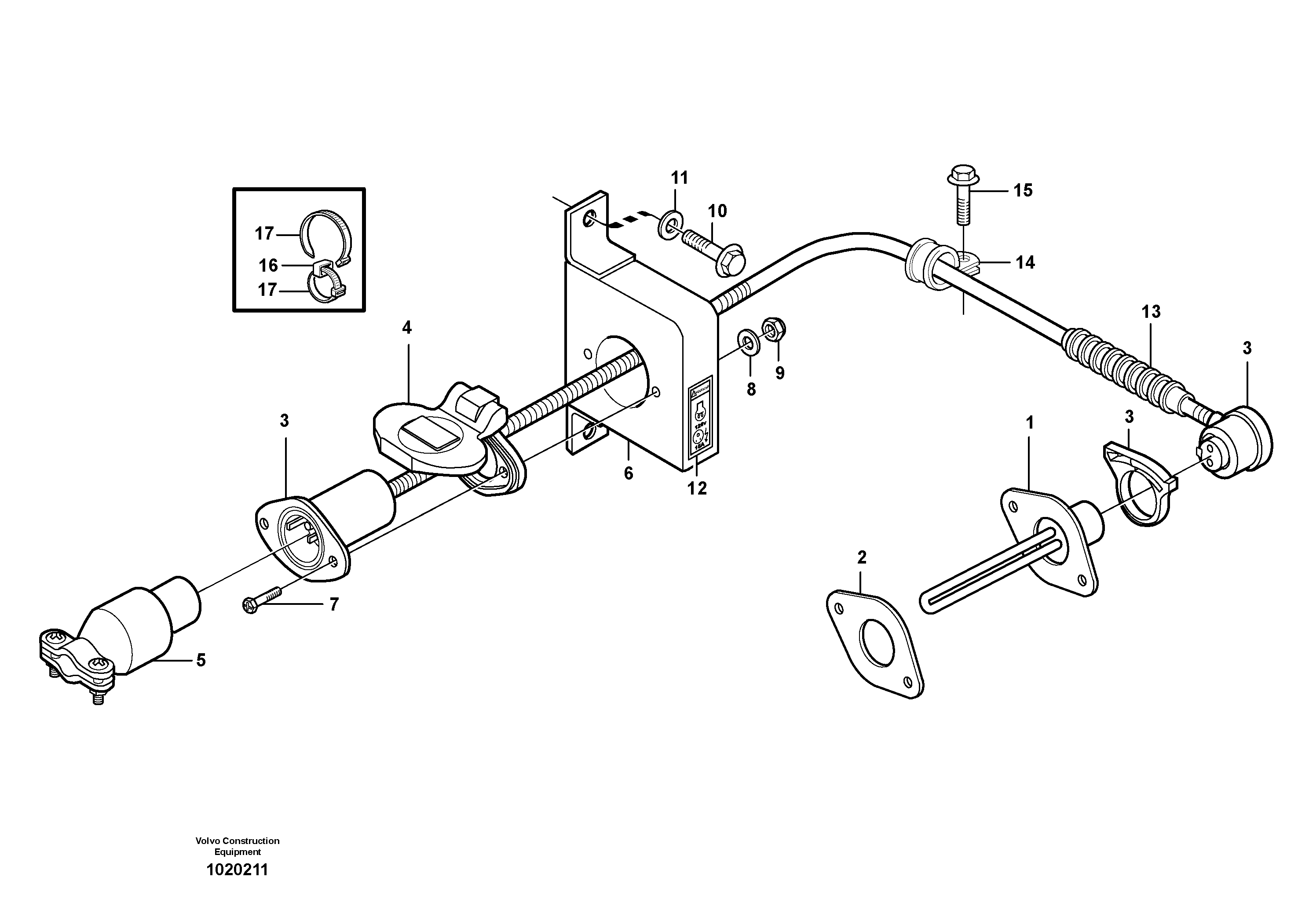 Схема запчастей Volvo L120E - 25444 Engine heater L120E S/N 19804- SWE, 66001- USA, 71401-BRA, 54001-IRN