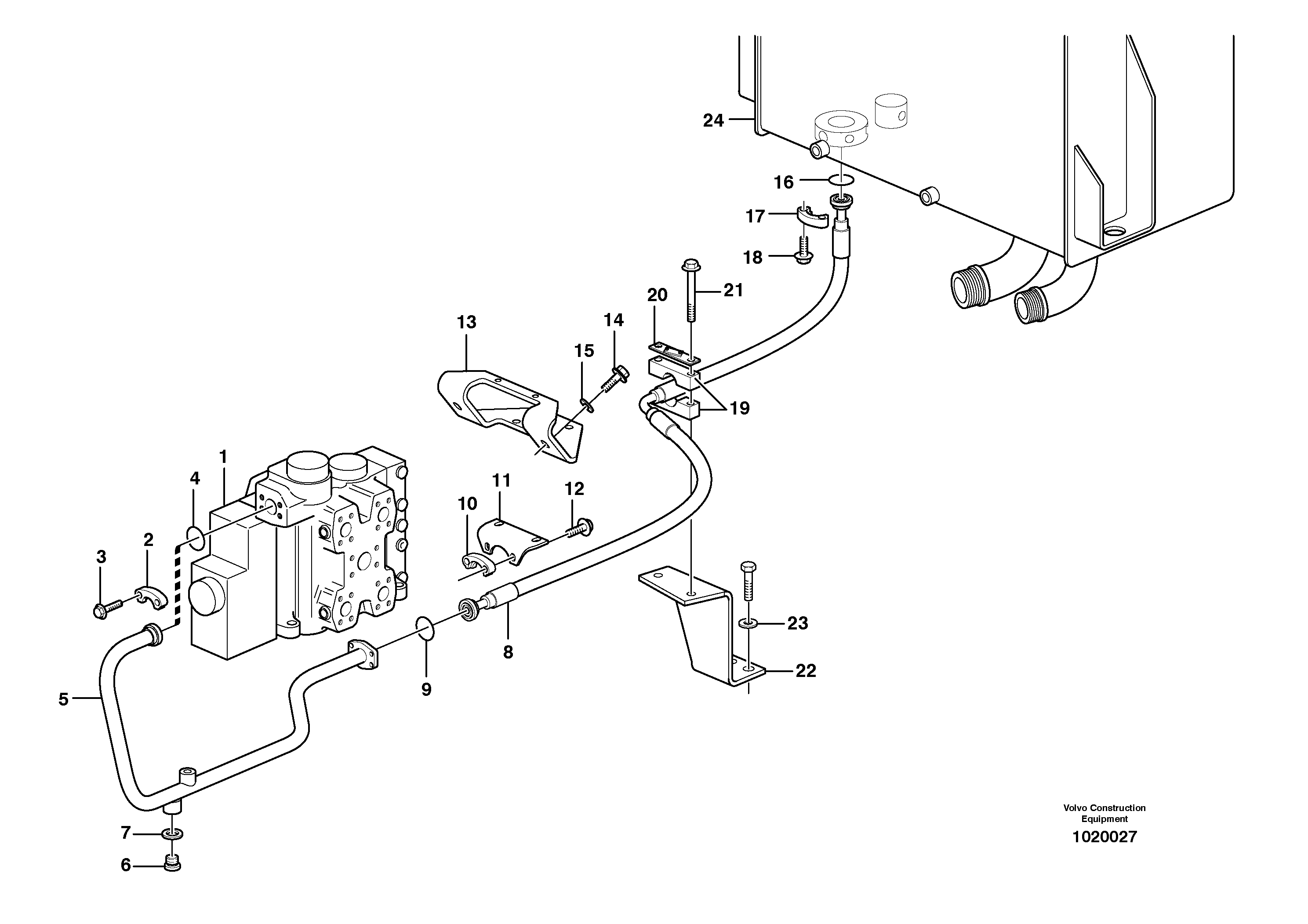 Схема запчастей Volvo L120E - 81371 Hydraulic system, return line L120E S/N 19804- SWE, 66001- USA, 71401-BRA, 54001-IRN