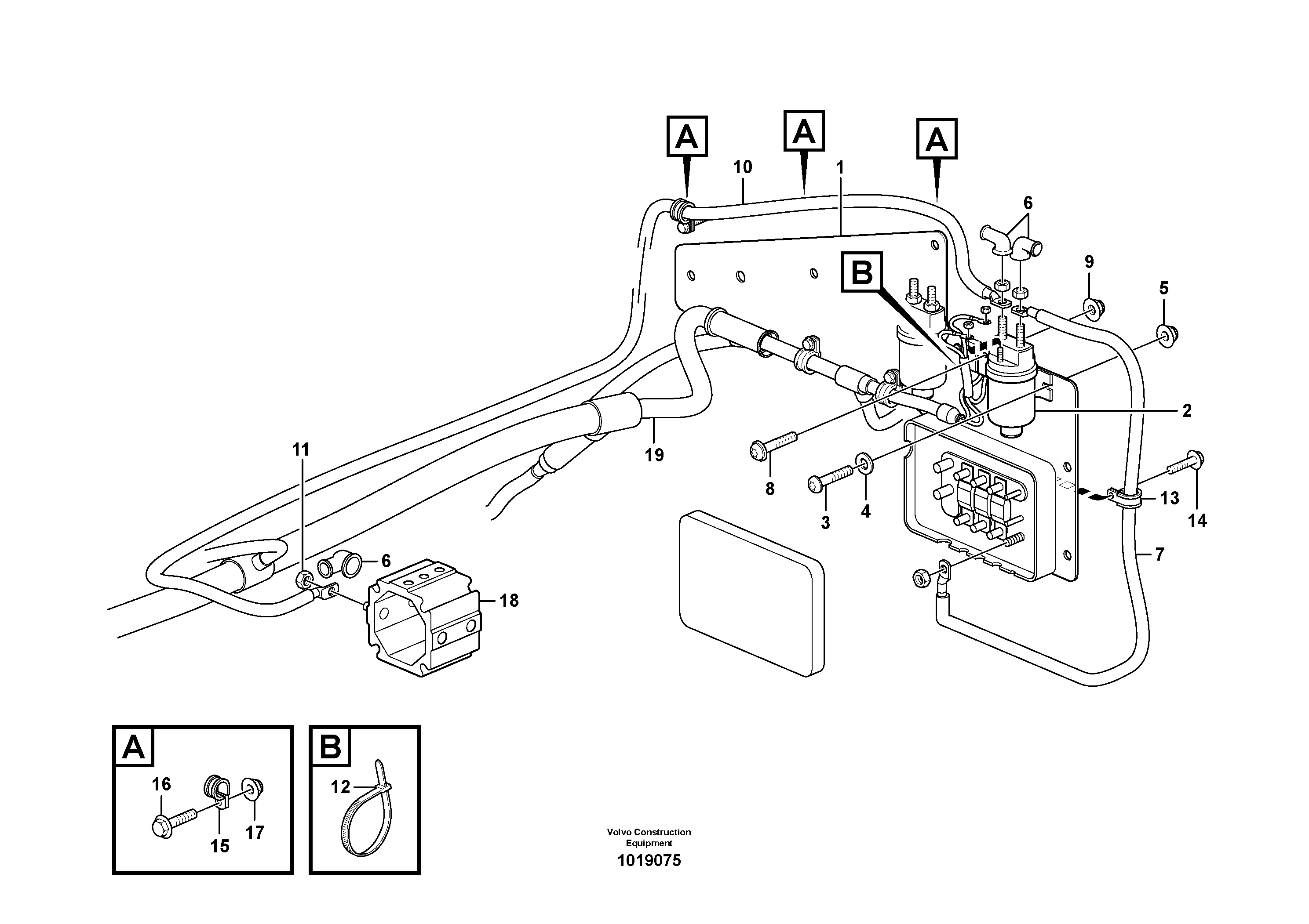 Схема запчастей Volvo L120E - 8518 Pre-heater with fitting parts L120E S/N 19804- SWE, 66001- USA, 71401-BRA, 54001-IRN