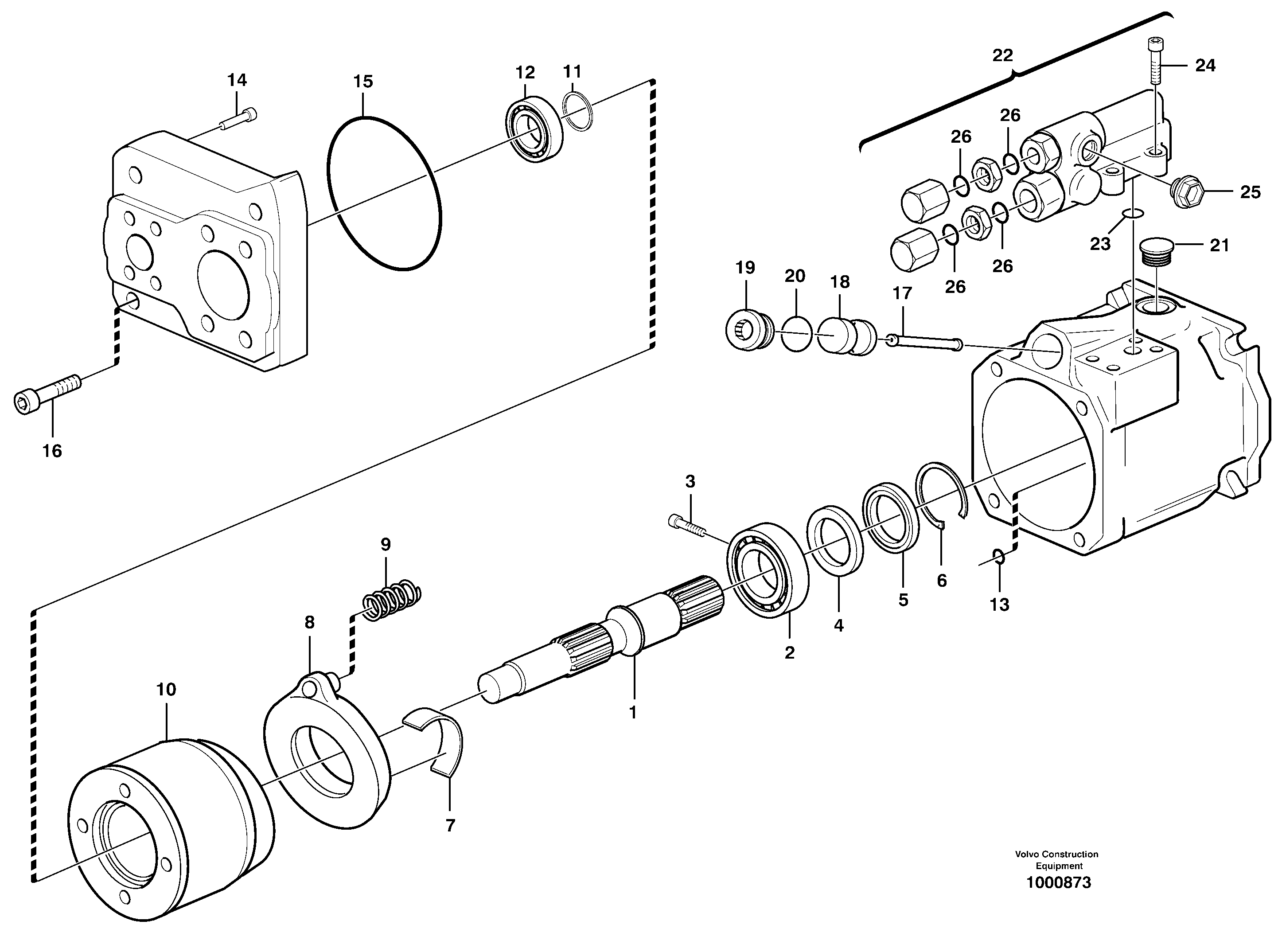 Схема запчастей Volvo L120E - 85178 Гидронасос (основной насос) L120E S/N 19804- SWE, 66001- USA, 71401-BRA, 54001-IRN