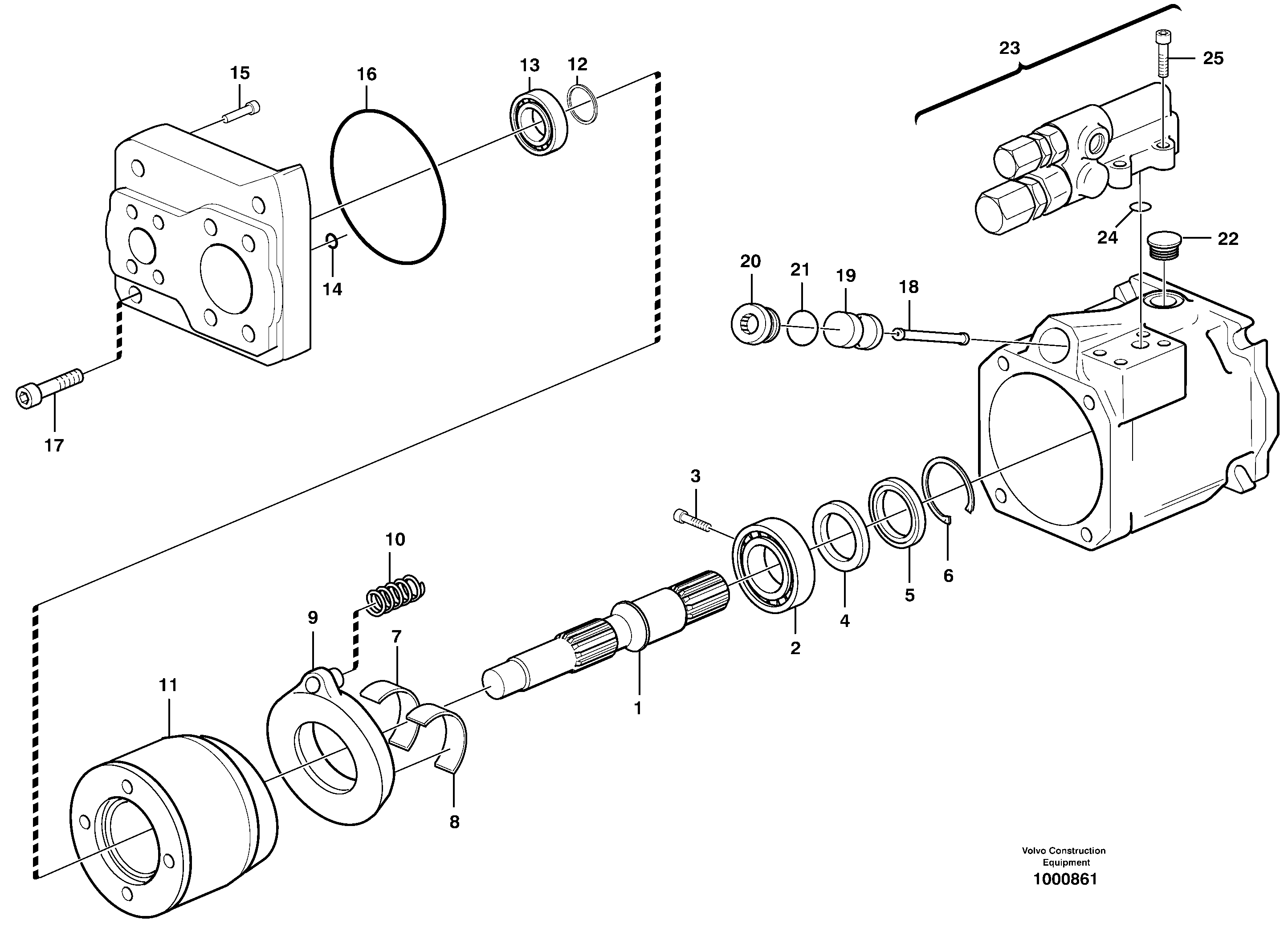 Схема запчастей Volvo L120E - 97657 Гидронасос (основной насос) L120E S/N 19804- SWE, 66001- USA, 71401-BRA, 54001-IRN