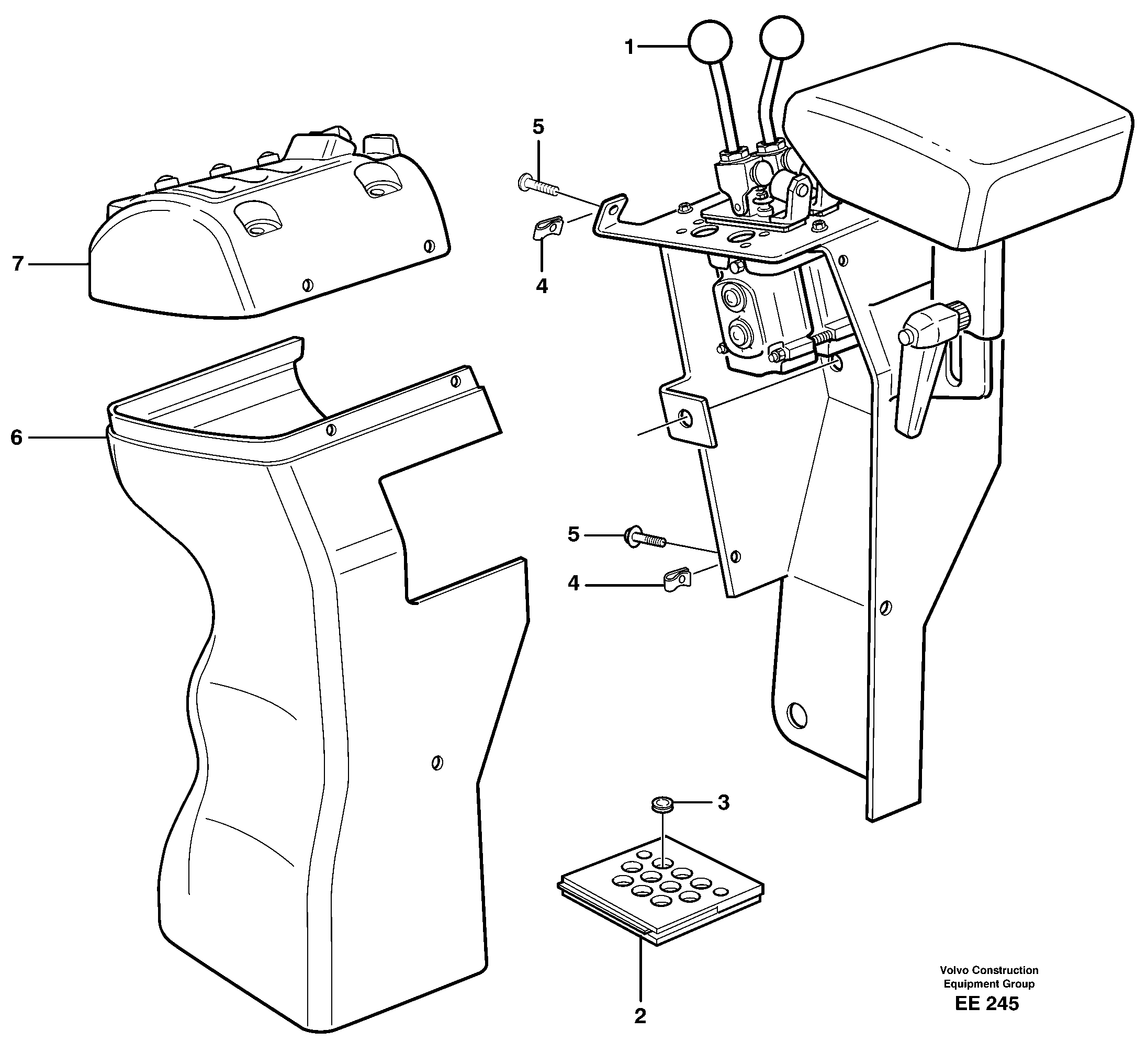 Схема запчастей Volvo L120E - 22898 Cover for servo valves L120E S/N 16001 - 19668 SWE, 64001- USA, 70701-BRA