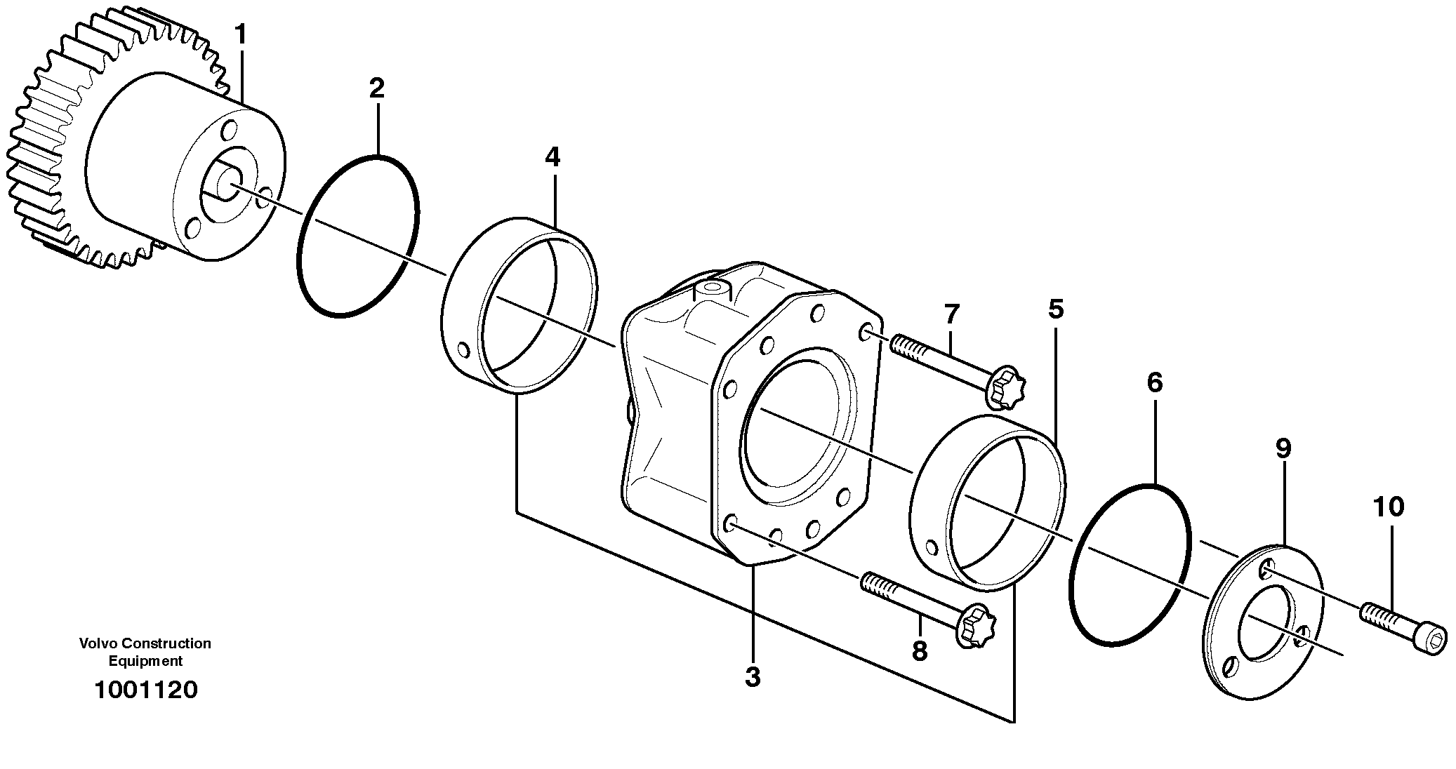 Схема запчастей Volvo L120E - 36273 Pump drive power take-off L120E S/N 16001 - 19668 SWE, 64001- USA, 70701-BRA