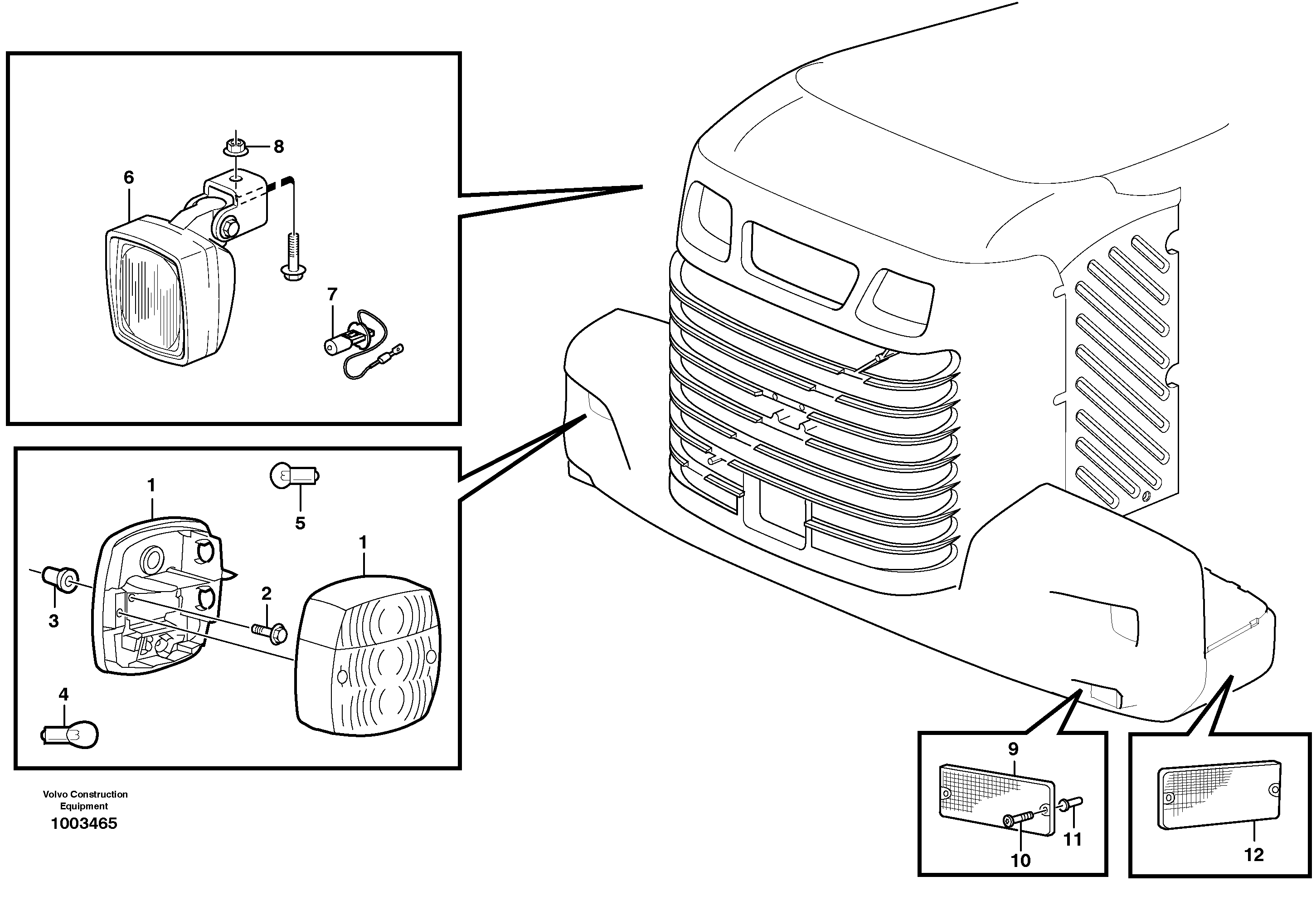 Схема запчастей Volvo L120E - 8522 Lighting, rear L120E S/N 19804- SWE, 66001- USA, 71401-BRA, 54001-IRN