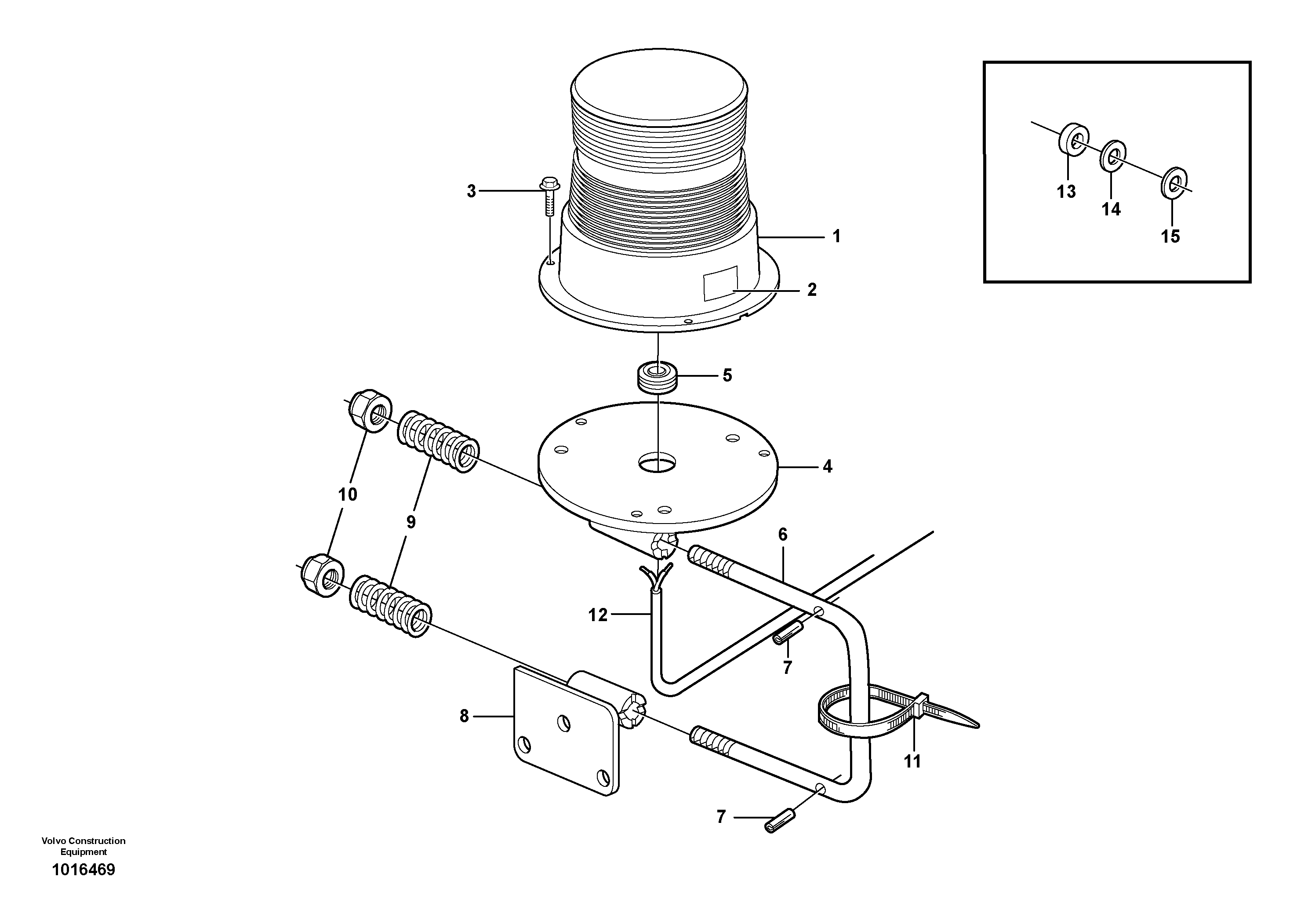 Схема запчастей Volvo L120E - 13327 Revolving warning light L120E S/N 19804- SWE, 66001- USA, 71401-BRA, 54001-IRN