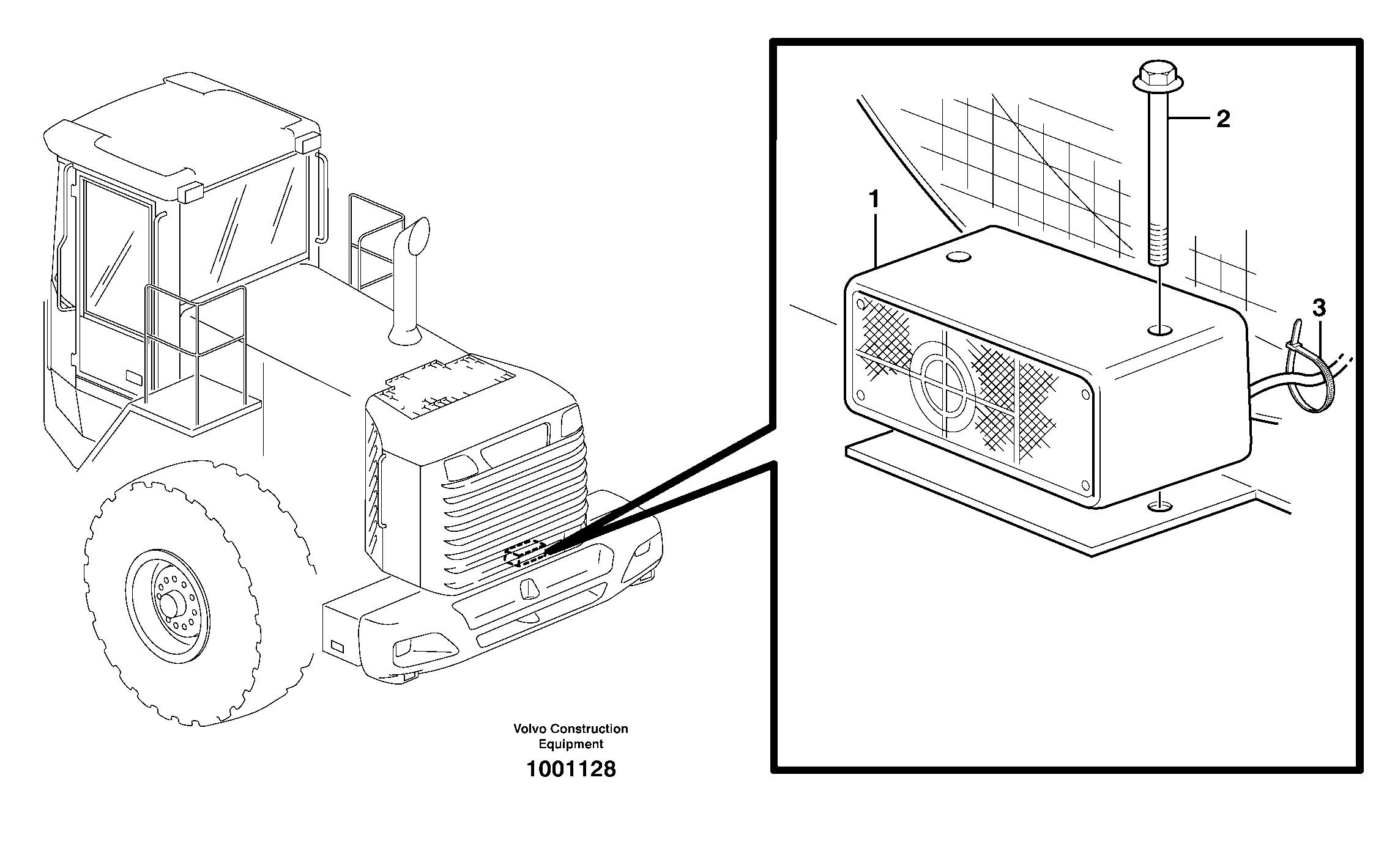 Схема запчастей Volvo L120E - 8525 Back-up warning unit L120E S/N 19804- SWE, 66001- USA, 71401-BRA, 54001-IRN