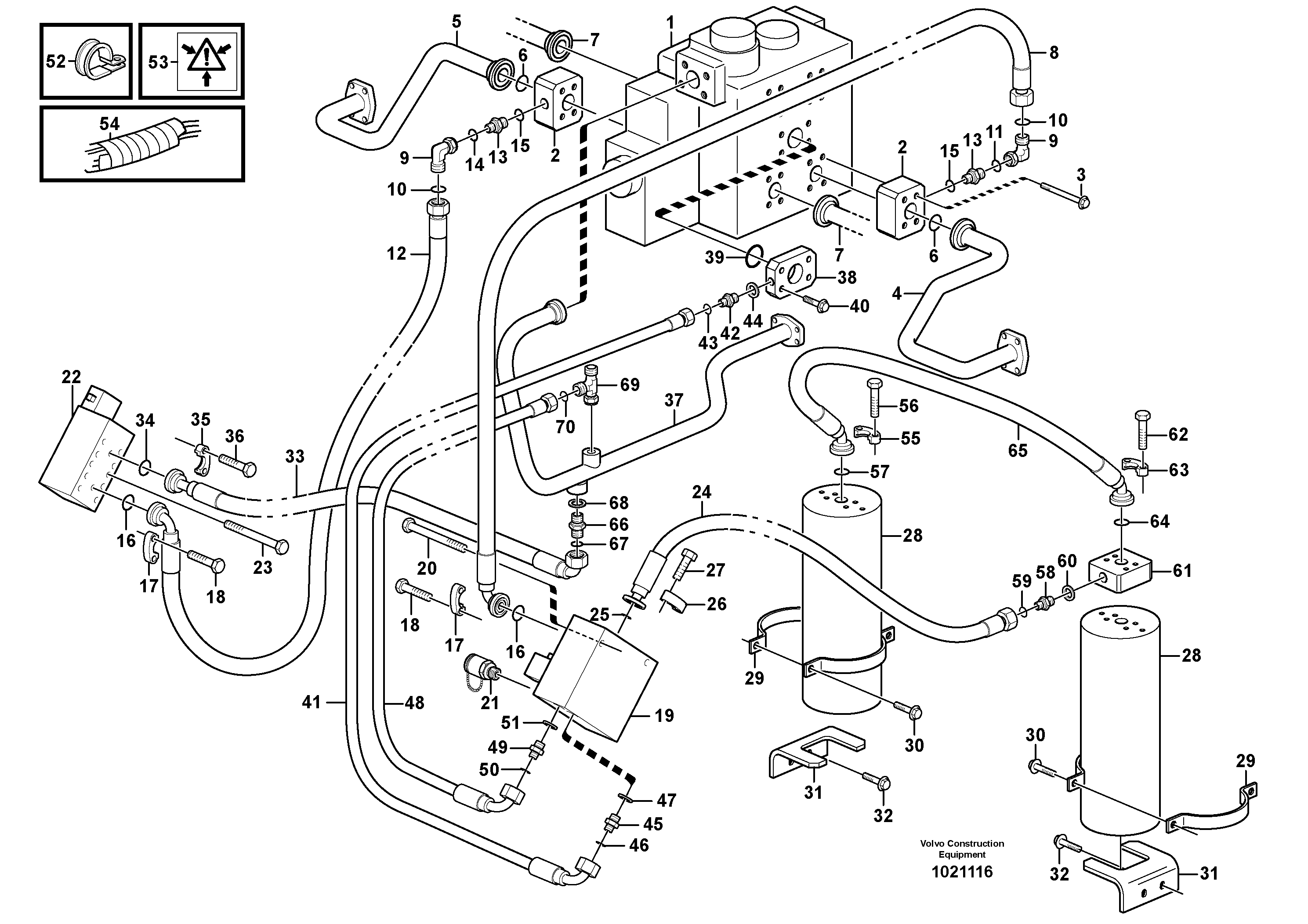 Схема запчастей Volvo L120E - 75210 Boom suspension system L120E S/N 19804- SWE, 66001- USA, 71401-BRA, 54001-IRN