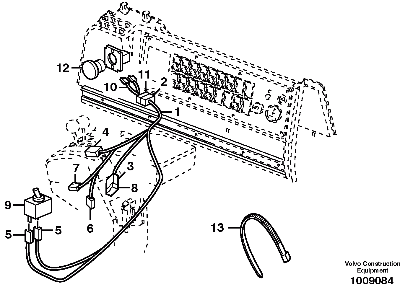 Схема запчастей Volvo L120E - 25457 Cable harness, detent, 3rd hydraulic function L120E S/N 19804- SWE, 66001- USA, 71401-BRA, 54001-IRN