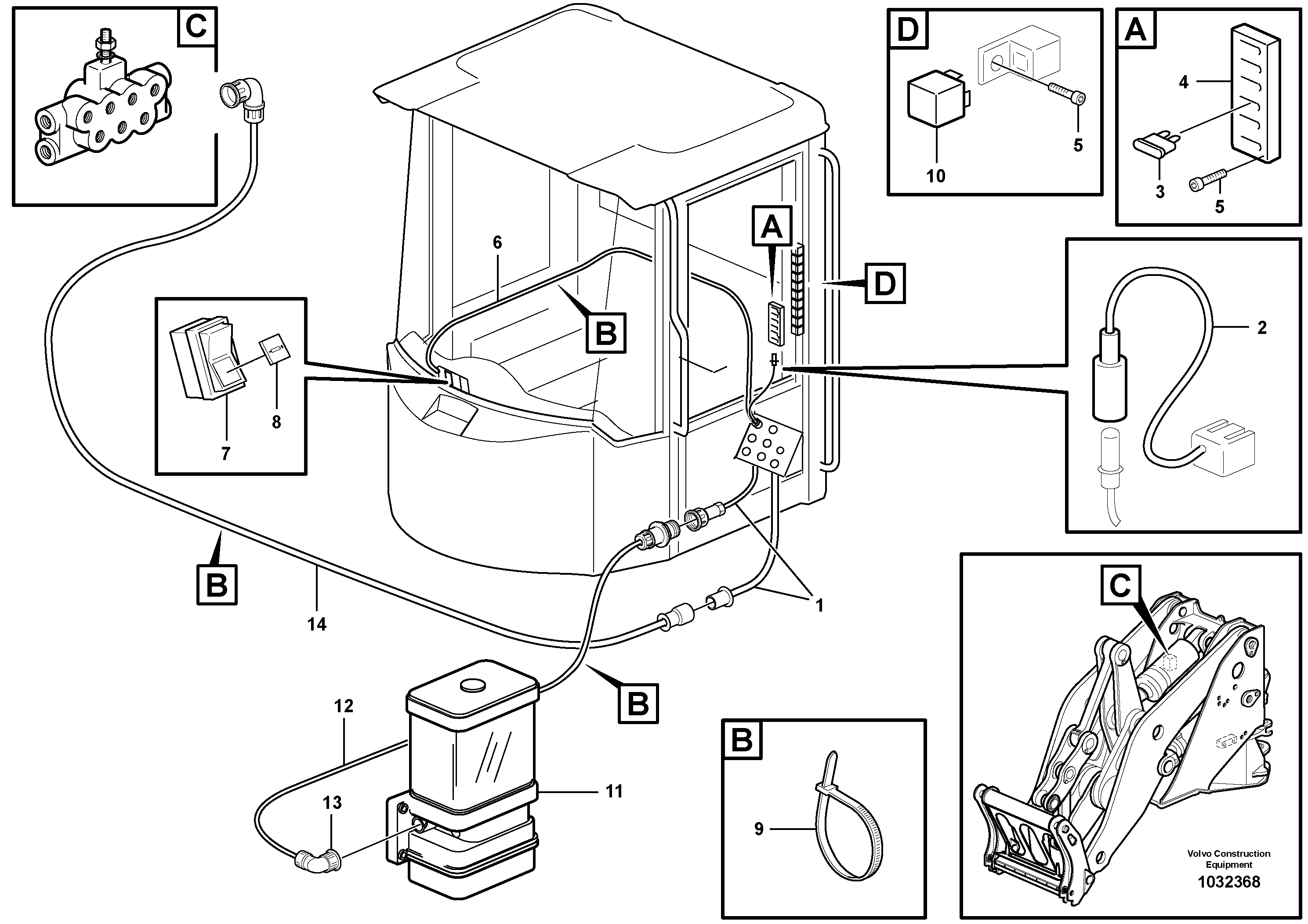 Схема запчастей Volvo L120E - 58546 Cable harness, central lubrication L120E S/N 19804- SWE, 66001- USA, 71401-BRA, 54001-IRN