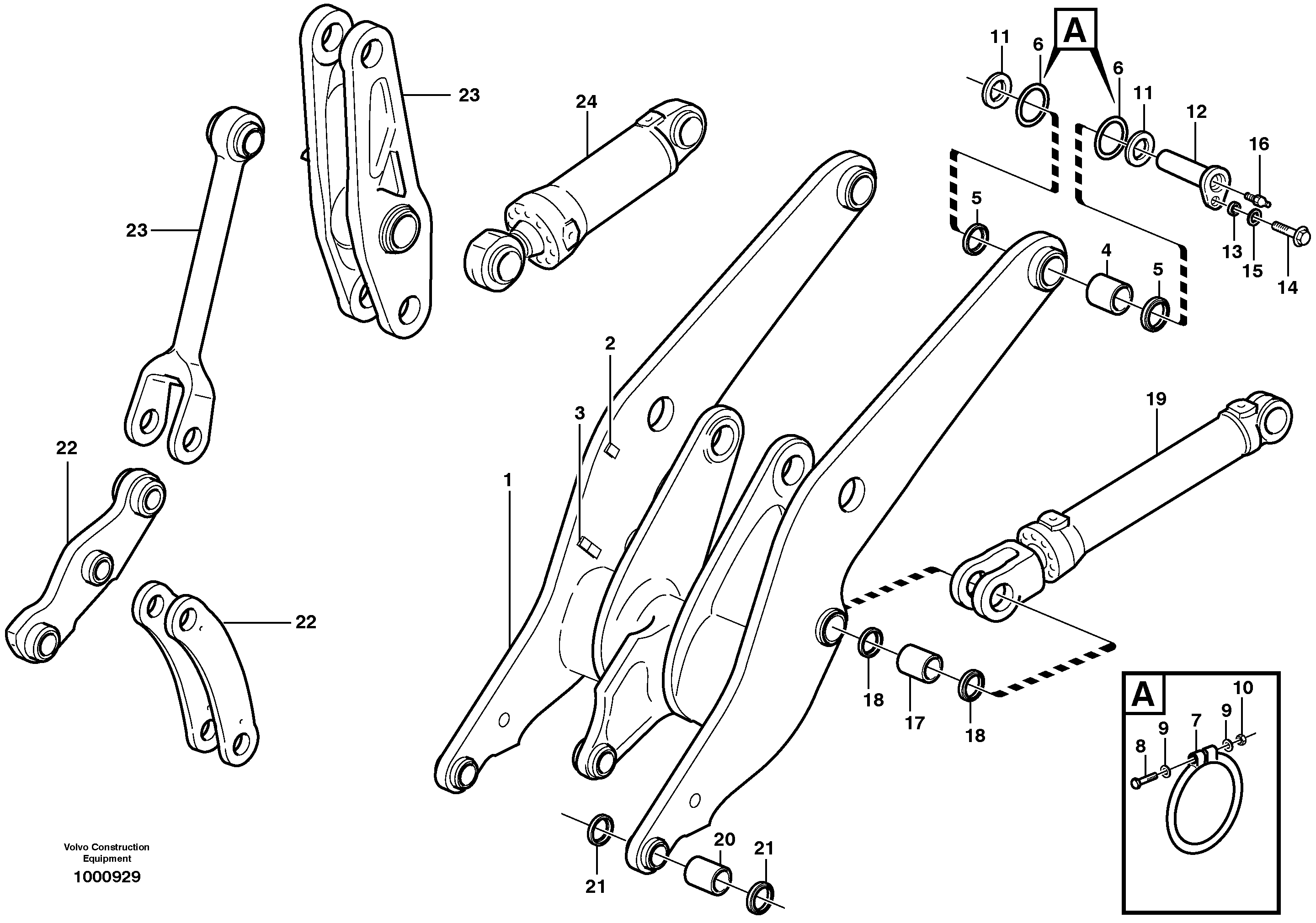 Схема запчастей Volvo L120E - 83714 Lifting framework with assembly parts L120E S/N 19804- SWE, 66001- USA, 71401-BRA, 54001-IRN