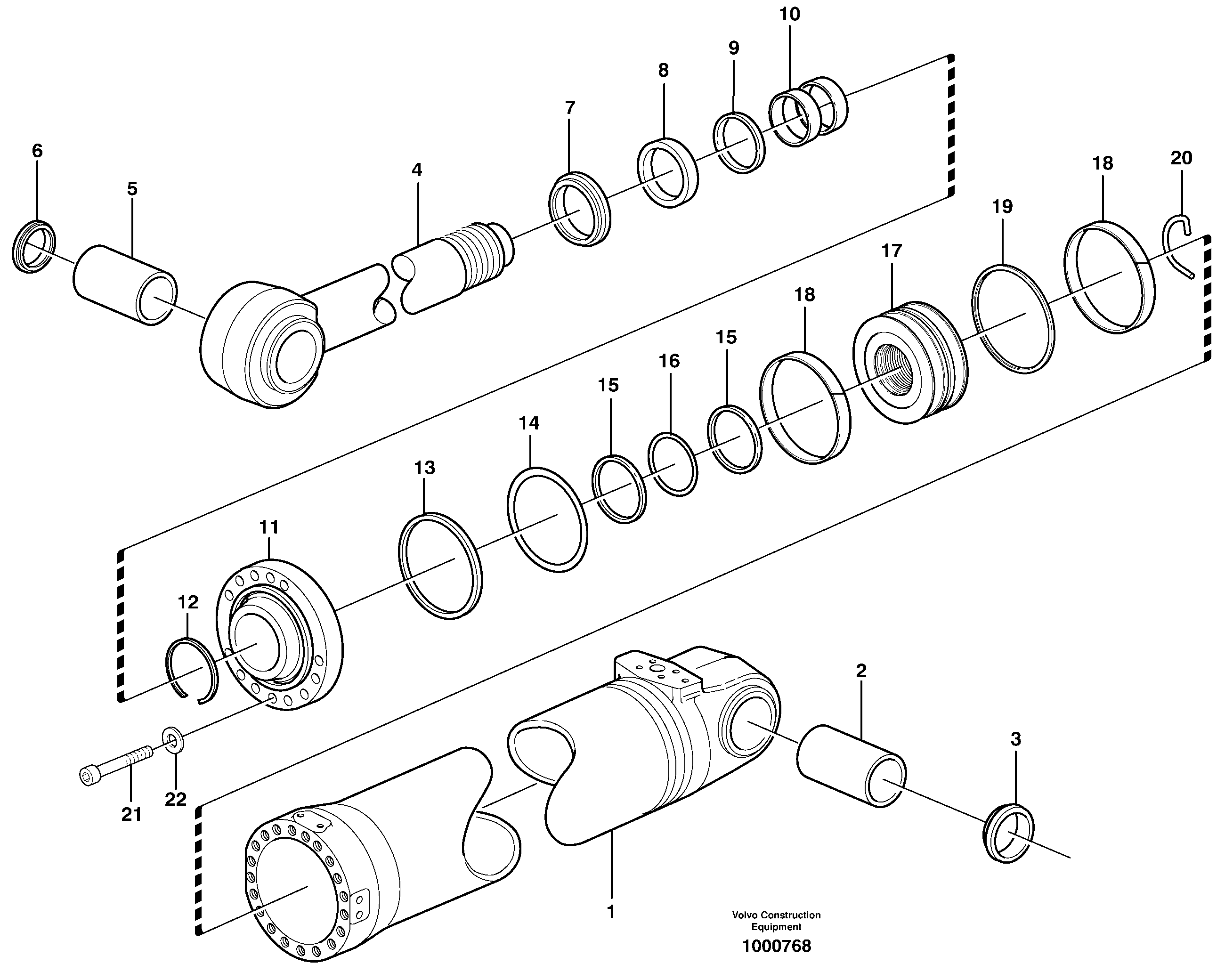 Схема запчастей Volvo L120E - 89799 Hydraulic cylinder, tilting L120E S/N 19804- SWE, 66001- USA, 71401-BRA, 54001-IRN