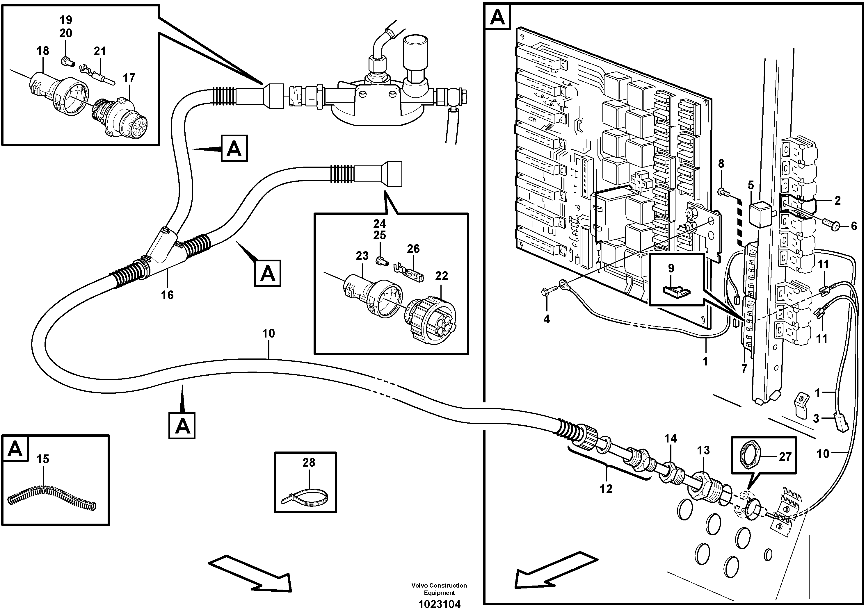 Схема запчастей Volvo L120E - 63752 Cable harness, fuel filter L120E S/N 19804- SWE, 66001- USA, 71401-BRA, 54001-IRN