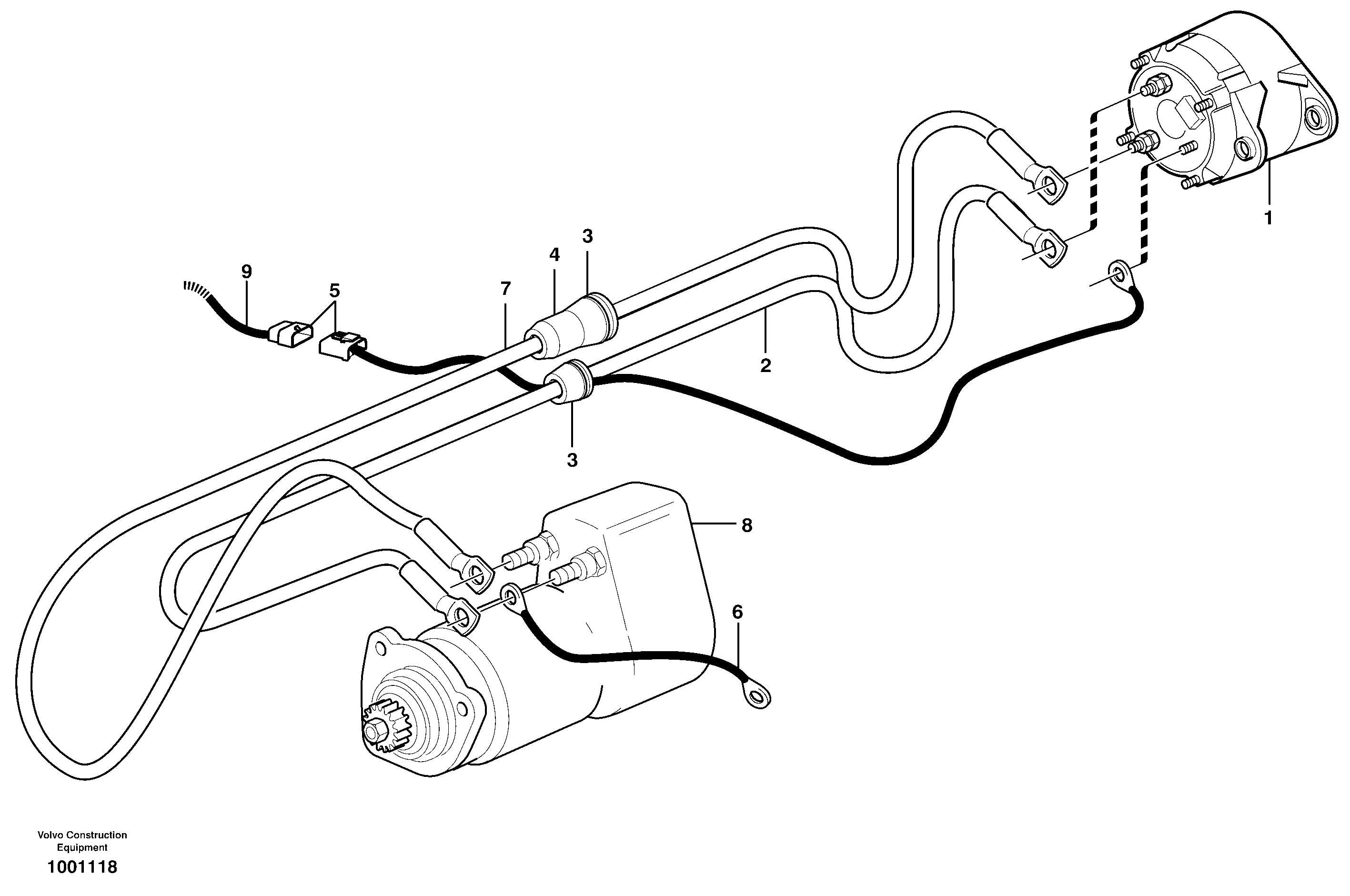 Схема запчастей Volvo L120E - 16082 Cable harness, alternator L120E S/N 16001 - 19668 SWE, 64001- USA, 70701-BRA