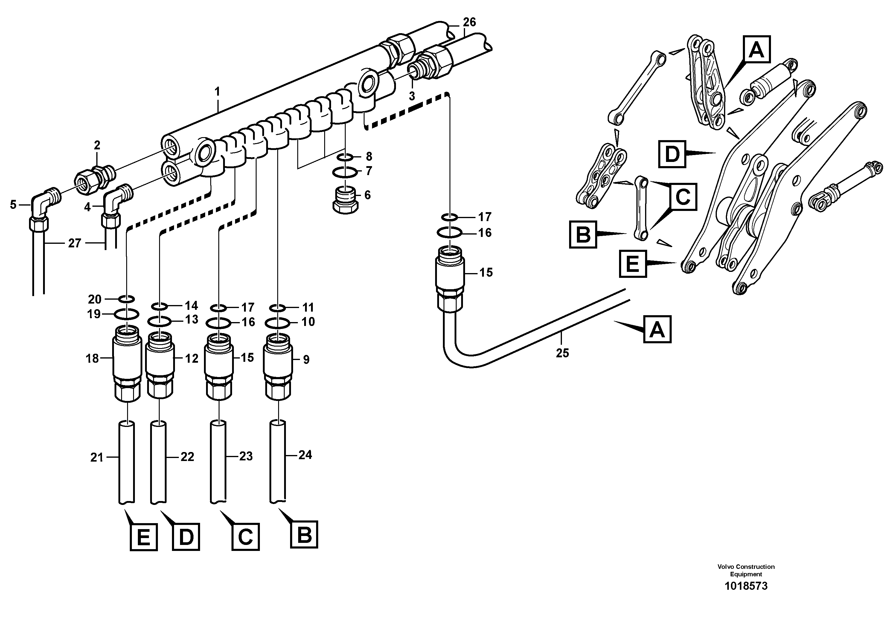 Схема запчастей Volvo L120E - 30749 Distribution block, B3 L120E S/N 19804- SWE, 66001- USA, 71401-BRA, 54001-IRN