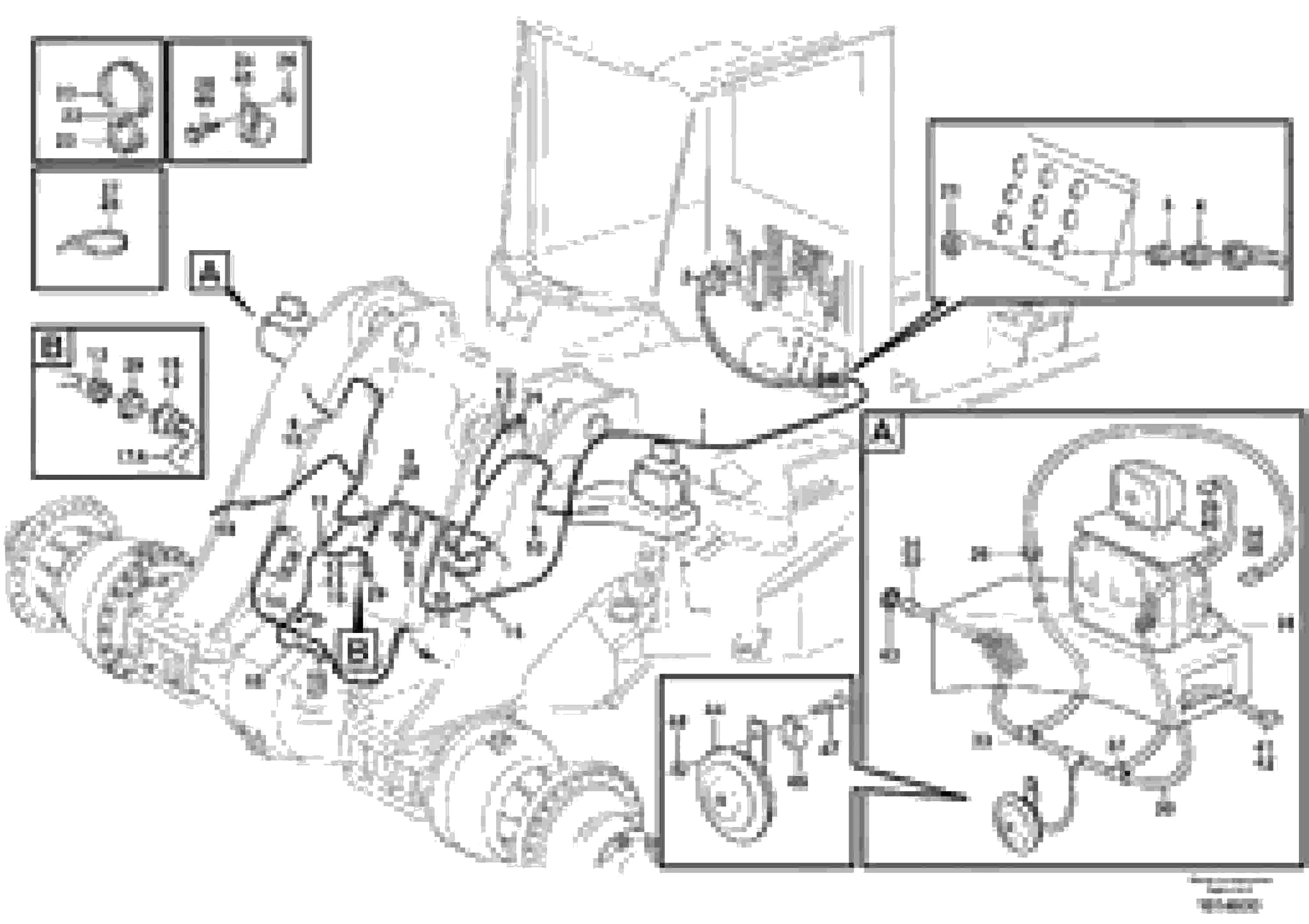 Схема запчастей Volvo L120E - 87930 Front cable harness with assembly parts L120E S/N 19804- SWE, 66001- USA, 71401-BRA, 54001-IRN