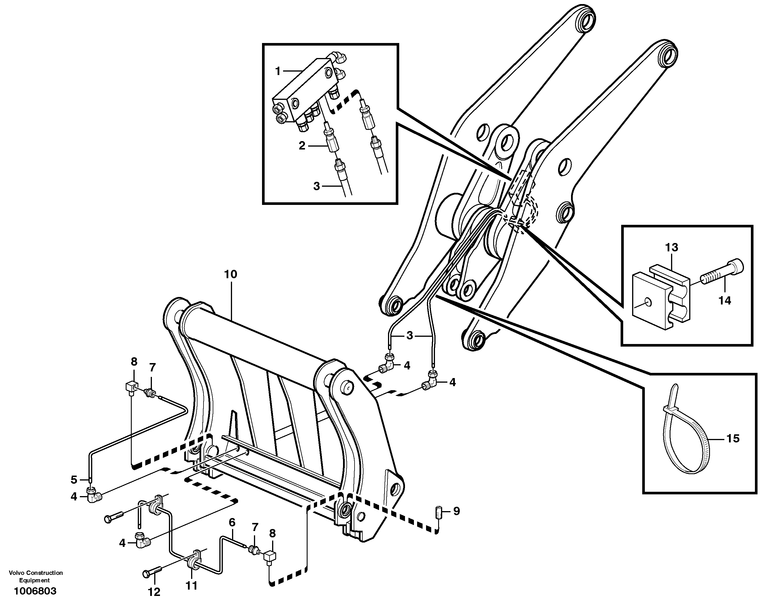 Схема запчастей Volvo L120E - 42696 Central lubrication for tool bar L120E S/N 19804- SWE, 66001- USA, 71401-BRA, 54001-IRN